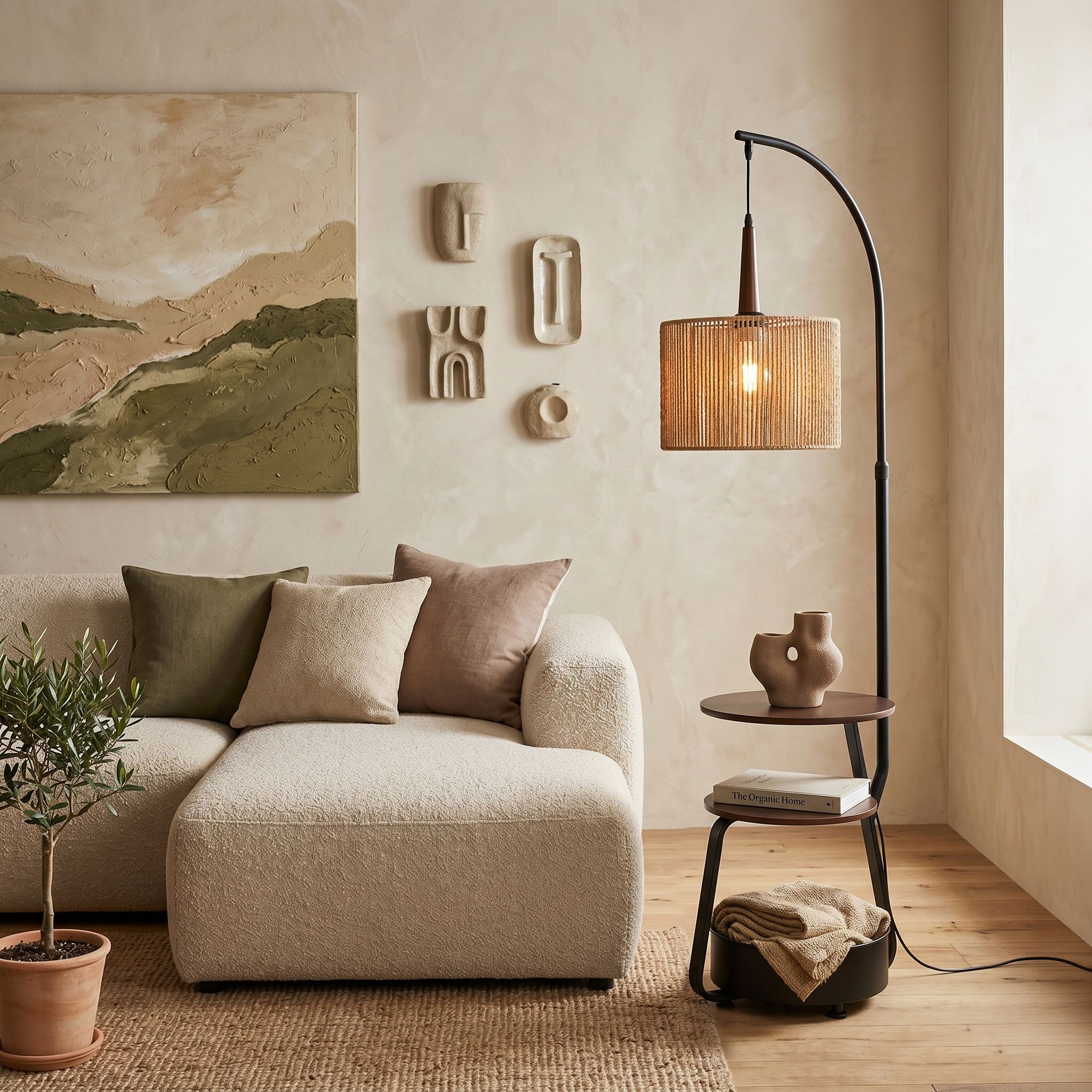 Toolight, stojaca lampa, G156-1F, prírodná hnedá-čierna, OSW-06413