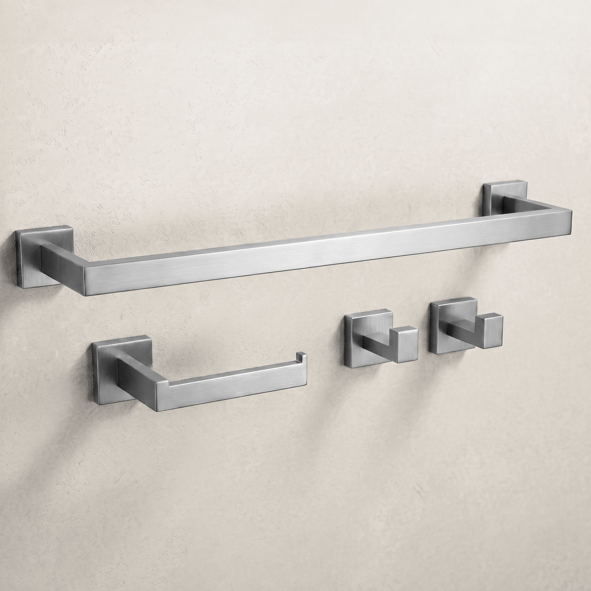 REA Rio sada koupelnových doplňků Broušená ocel