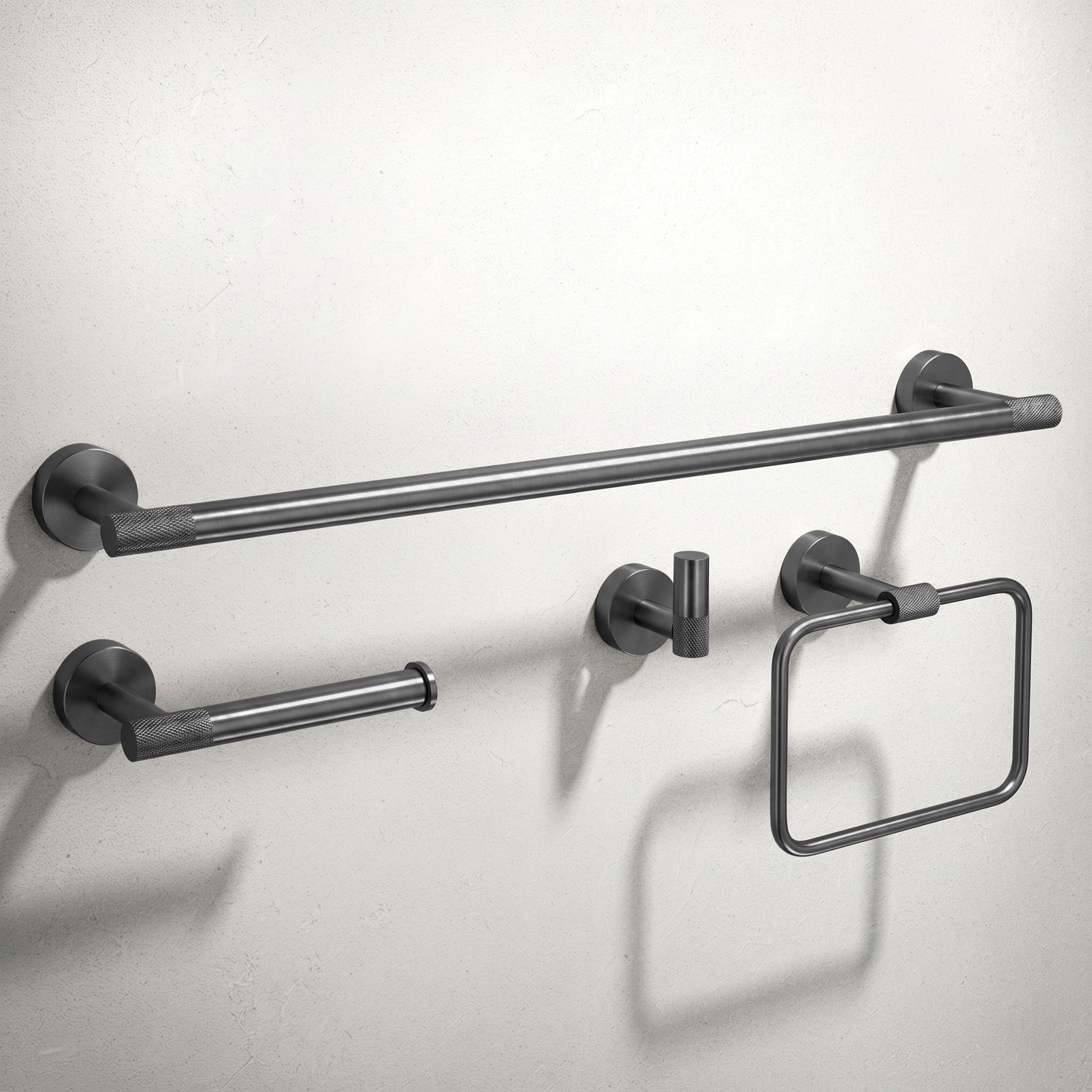 REA Grid sada koupelnových doplňků Grafitová/Titánová