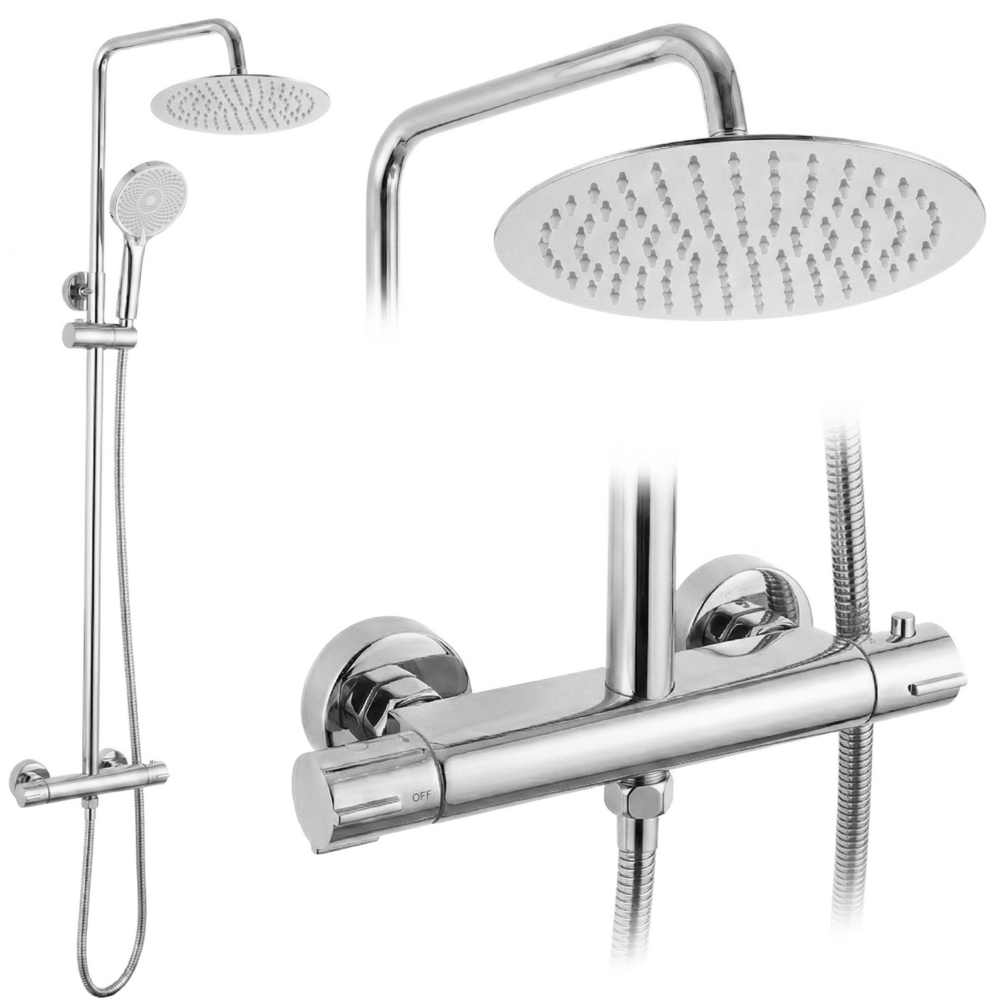 Rea Lungo, sprchový set s termostatom, chrómová, Rea-P6735