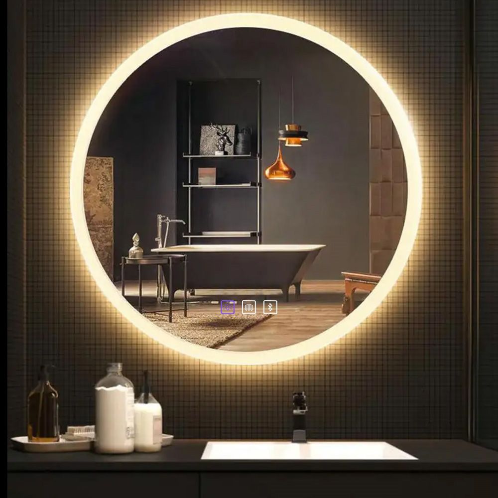 Rea BLUETOOTH FFJ, okrúhle LED zrkadlo, 80cm, HOM-06500