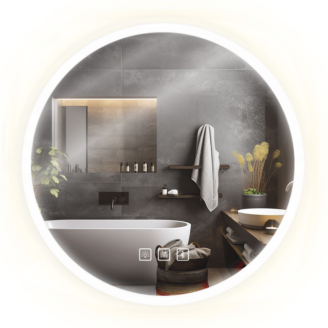 Rea BLUETOOTH FFJ, okrúhle LED zrkadlo, 80cm, HOM-06500