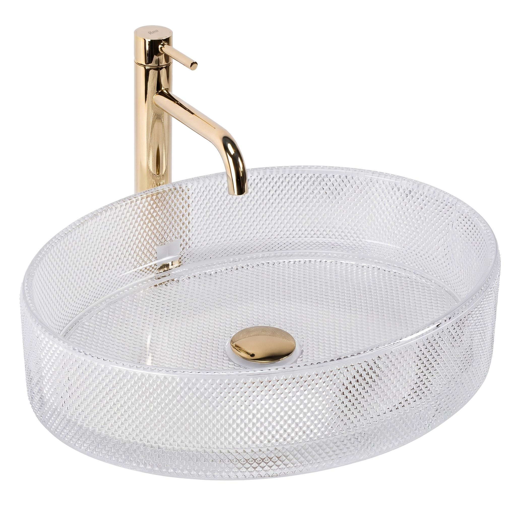 Rea Mirella Transparent, sklenené umývadlo na dosku 495x380x125 mm, číra, REA-U3525