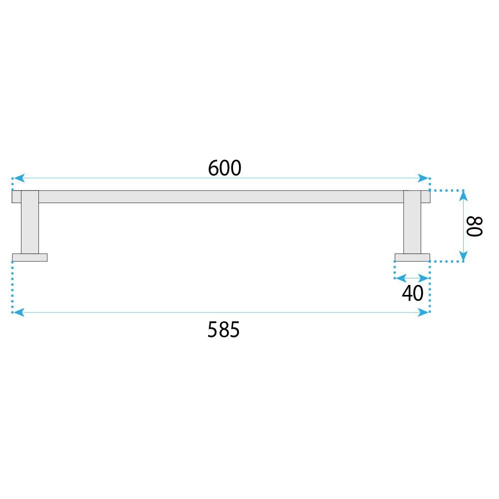 Rea Ori, vešiak na uterák 60cm, 39101, zlatá matná, REA-85054