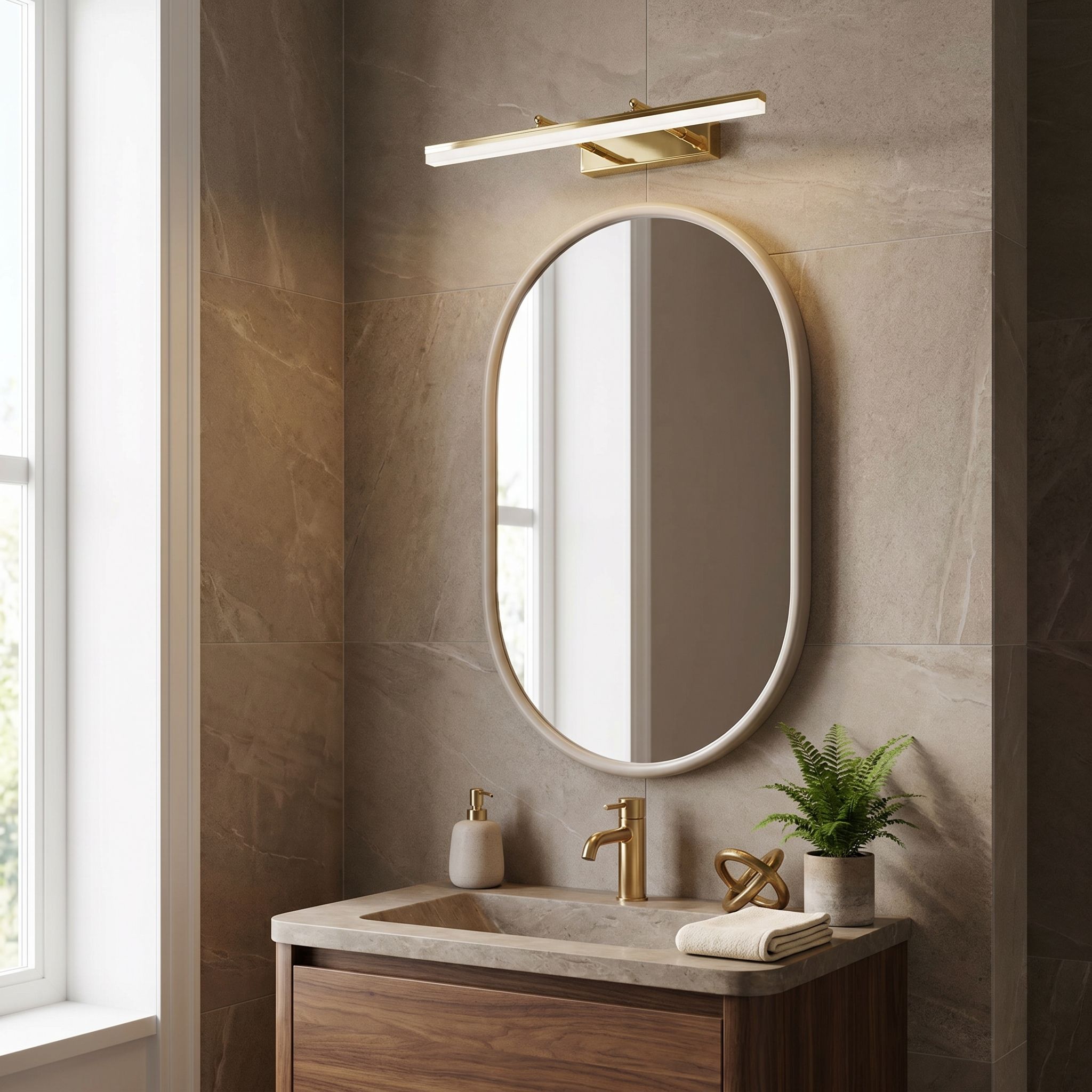 Toolight, LED nástenné svietidlo, 60cm, 9W, 4000K, 1000lm, APP1873-1W, Zlatá, OSW-66028