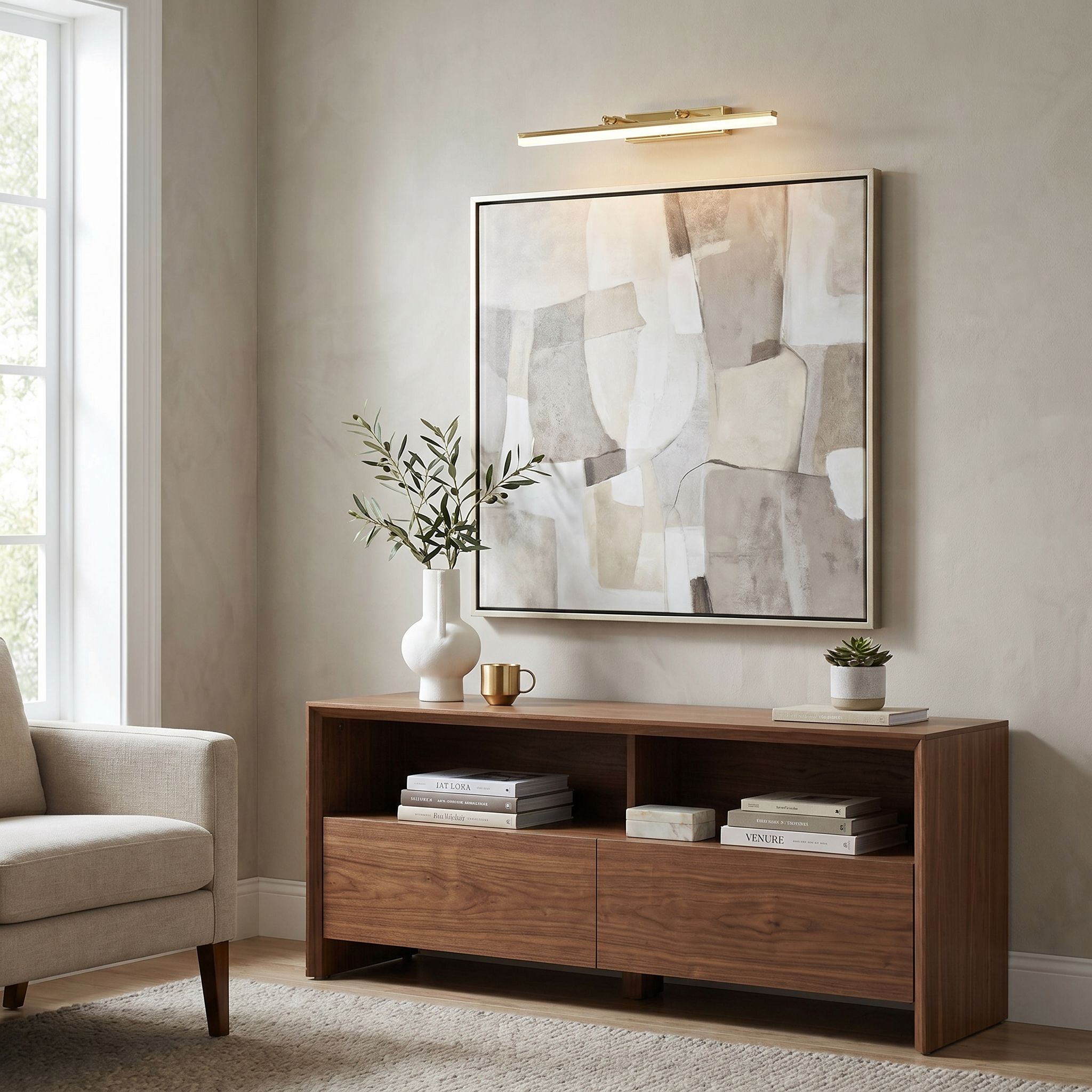 Toolight, LED nástenné svietidlo, 60cm, 9W, 4000K, 1000lm, APP1873-1W, Zlatá, OSW-66028