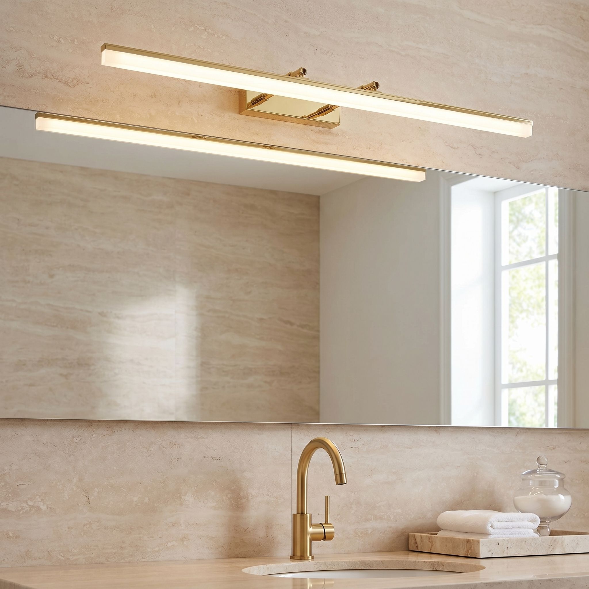 Toolight, LED nástenné svietidlo, 80cm, 13W, 4000K, APP1874-1W, zlatá lesklá, OSW-66029