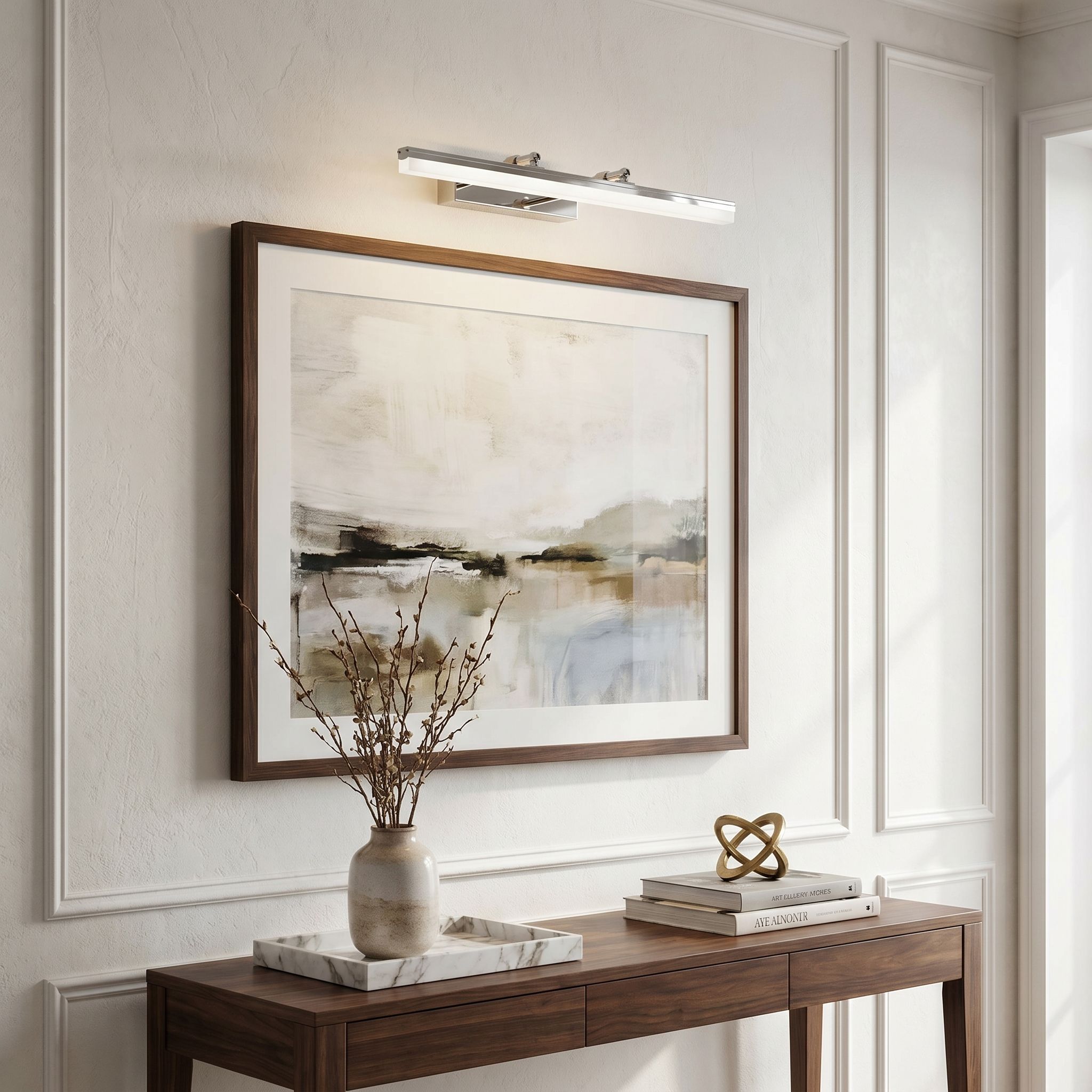 Toolight, LED nástenné svietidlo, 60cm, 9W, 4000K, 1000lm, APP1870-1W, Chrómová, OSW-66026