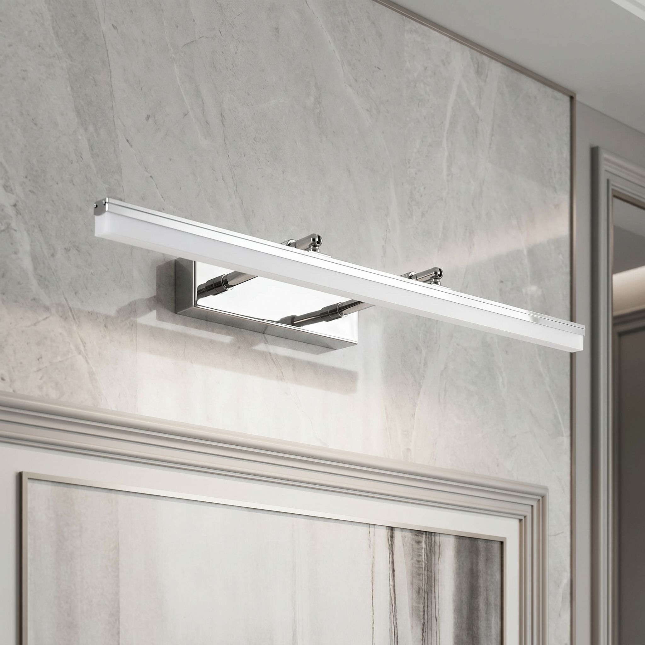 Toolight, LED nástenné svietidlo, 60cm, 9W, 4000K, 1000lm, APP1870-1W, Chrómová, OSW-66026