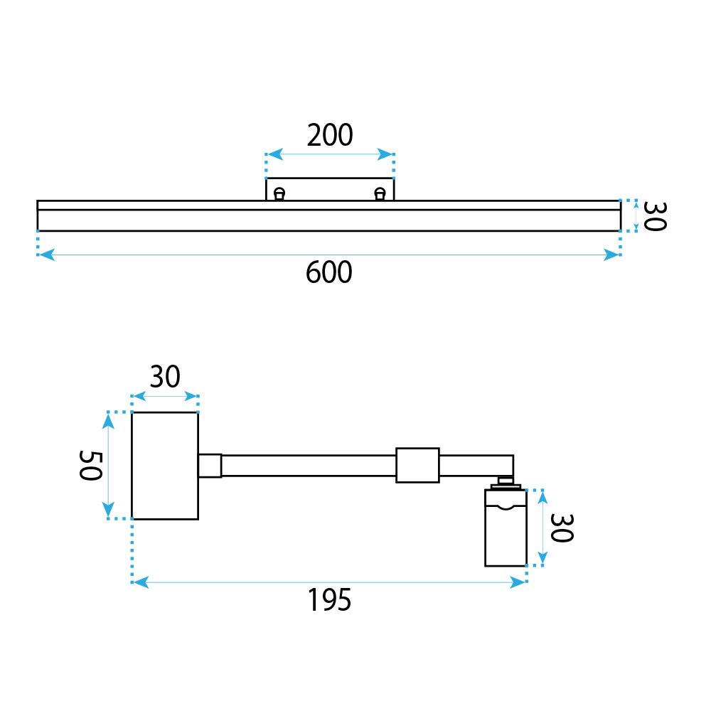 Toolight, LED nástenné svietidlo, 60cm, 9W, 4000K, 1000lm, APP1870-1W, Chrómová, OSW-66026
