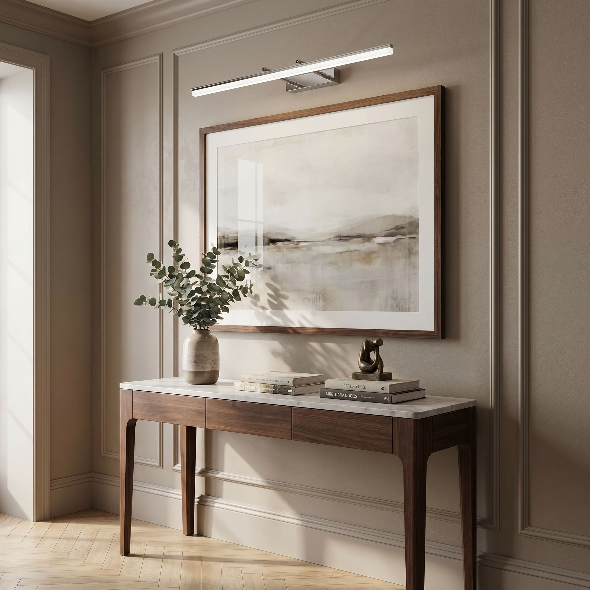 Toolight, LED nástenné svietidlo, 80cm, 13W, 4000K, 1000lm, APP1871-1W, Chrómová, OSW-66027