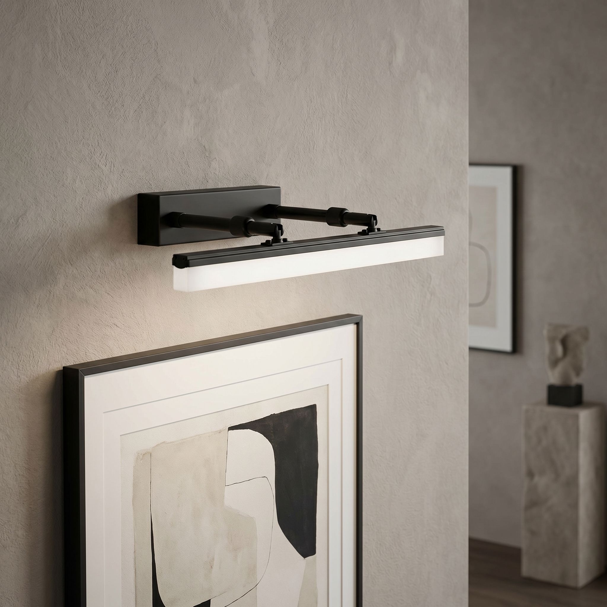 Toolight, LED nástenné svietidlo, 40cm, 6W, 4000K, 1000lm, APP1878-1W, Čierna matná, OSW-66033