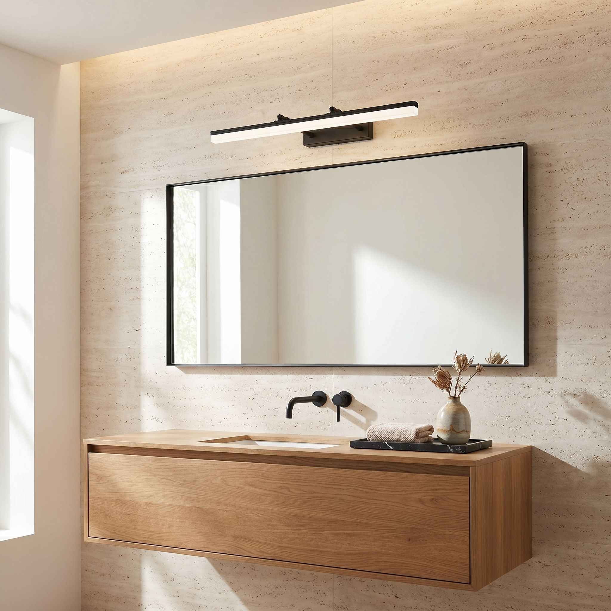 Toolight, LED nástenné svietidlo, 60cm, 9W, 4000K, 1000lm, APP1879-1W, Čierna matná, OSW-66034