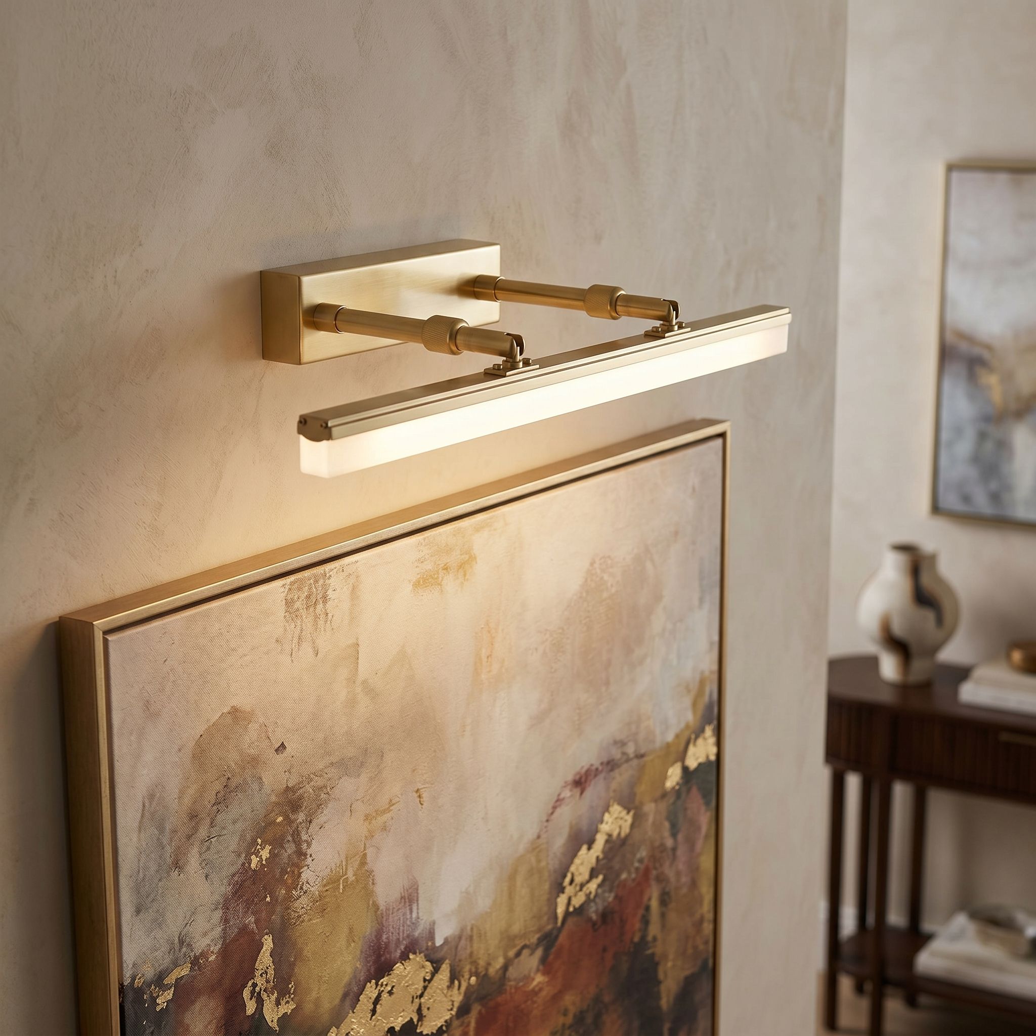 Toolight, LED nástenné svietidlo, 40cm, 6W, 4000K, 1000lm, APP1875-1W, Brúsené zlato, OSW-66030