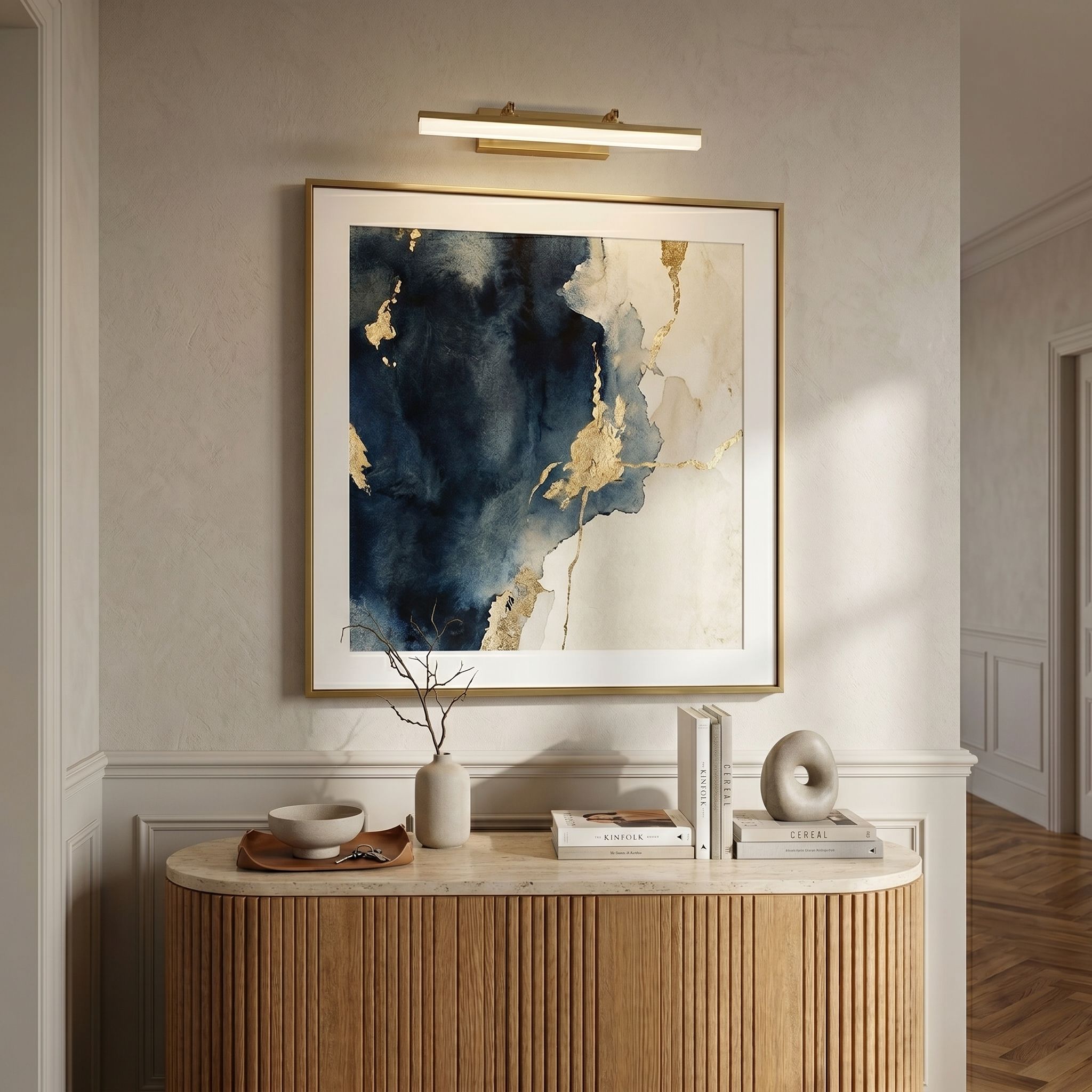 Toolight, LED nástenné svietidlo, 40cm, 6W, 4000K, 1000lm, APP1875-1W, Brúsené zlato, OSW-66030