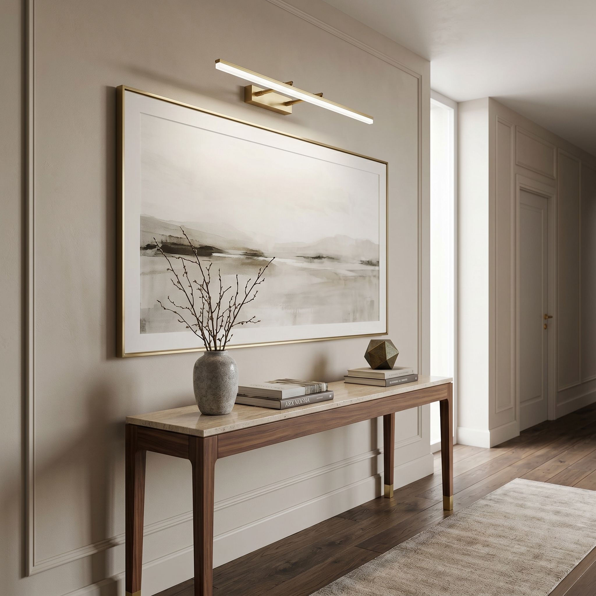 Toolight, LED nástenné svietidlo, 80cm, 13W, 4000K, 1000lm, APP1877-1W, Brúsené zlato, OSW-66032
