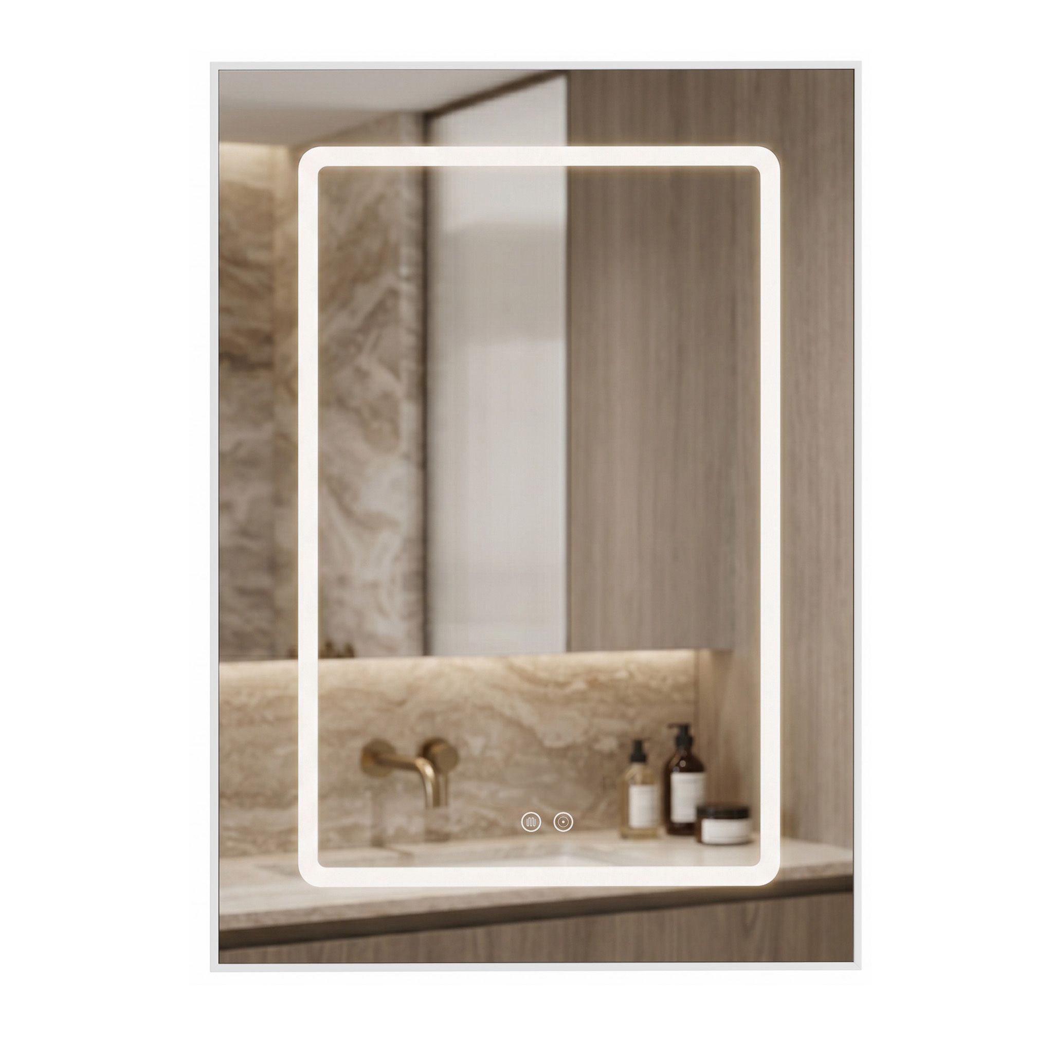 Rea Zenit, zrkadlová skrinka s LED osvetlením 50x70 cm, plast, REA-M0410