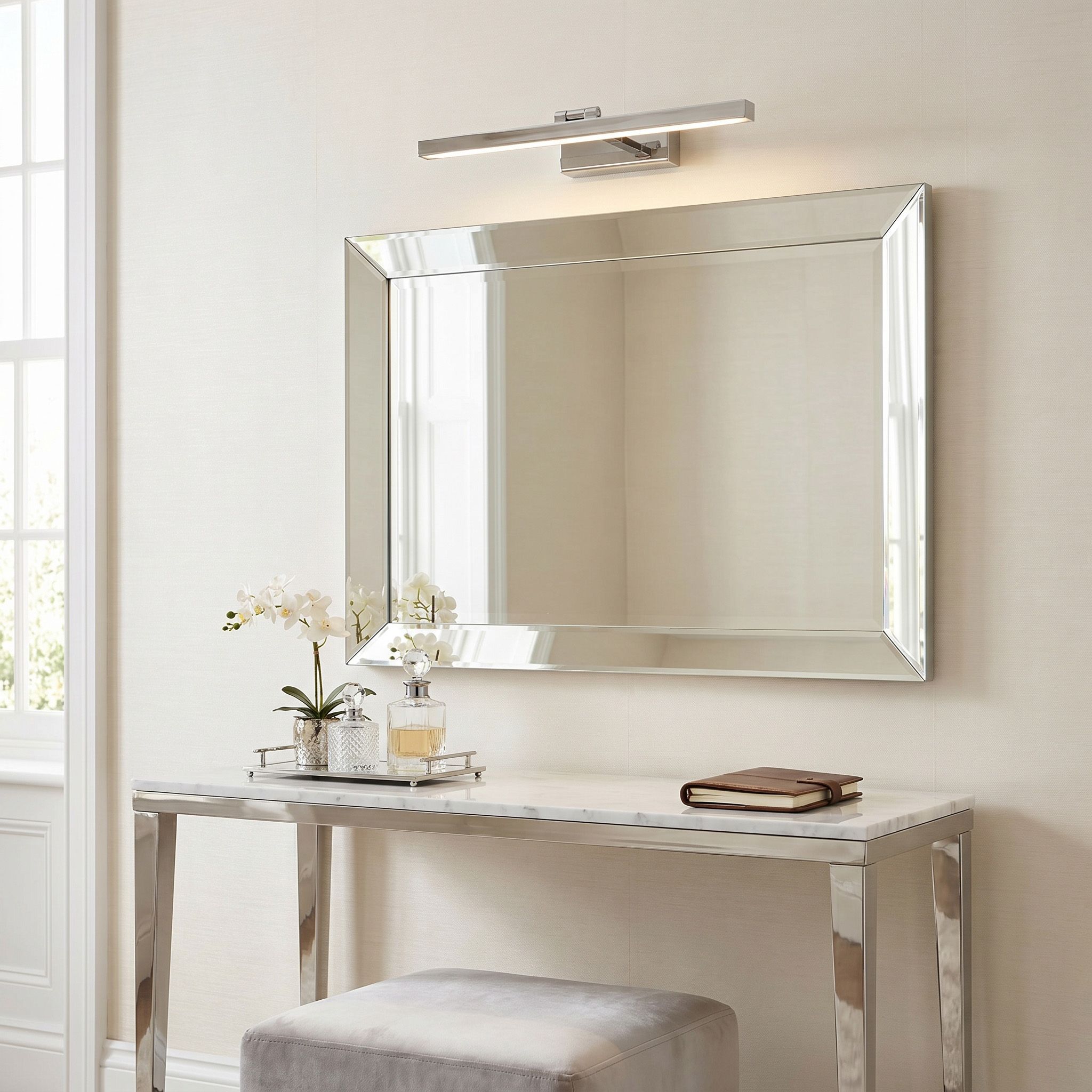 Toolight, LED nástenné svietidlo, 60cm, 9W, 4000K, 500lm, APP1858-1W, chrómová, OSW-66011
