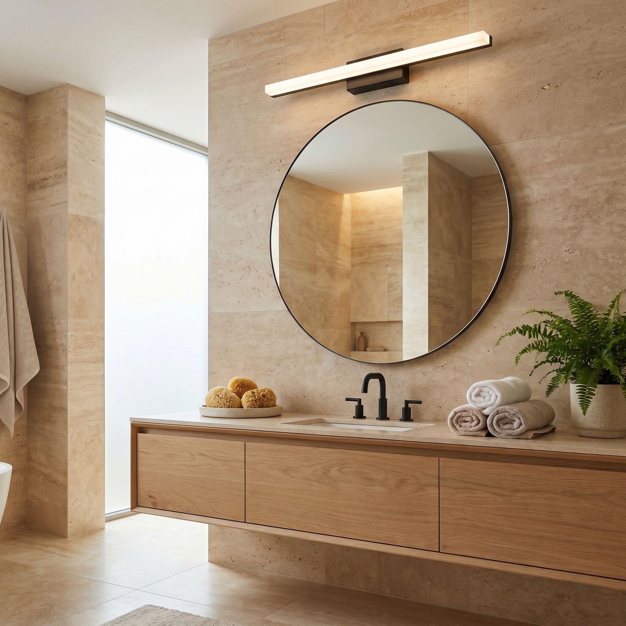 Toolight APP1855-1W — design elegant deasupra oglinzii într-o baie luxoasă