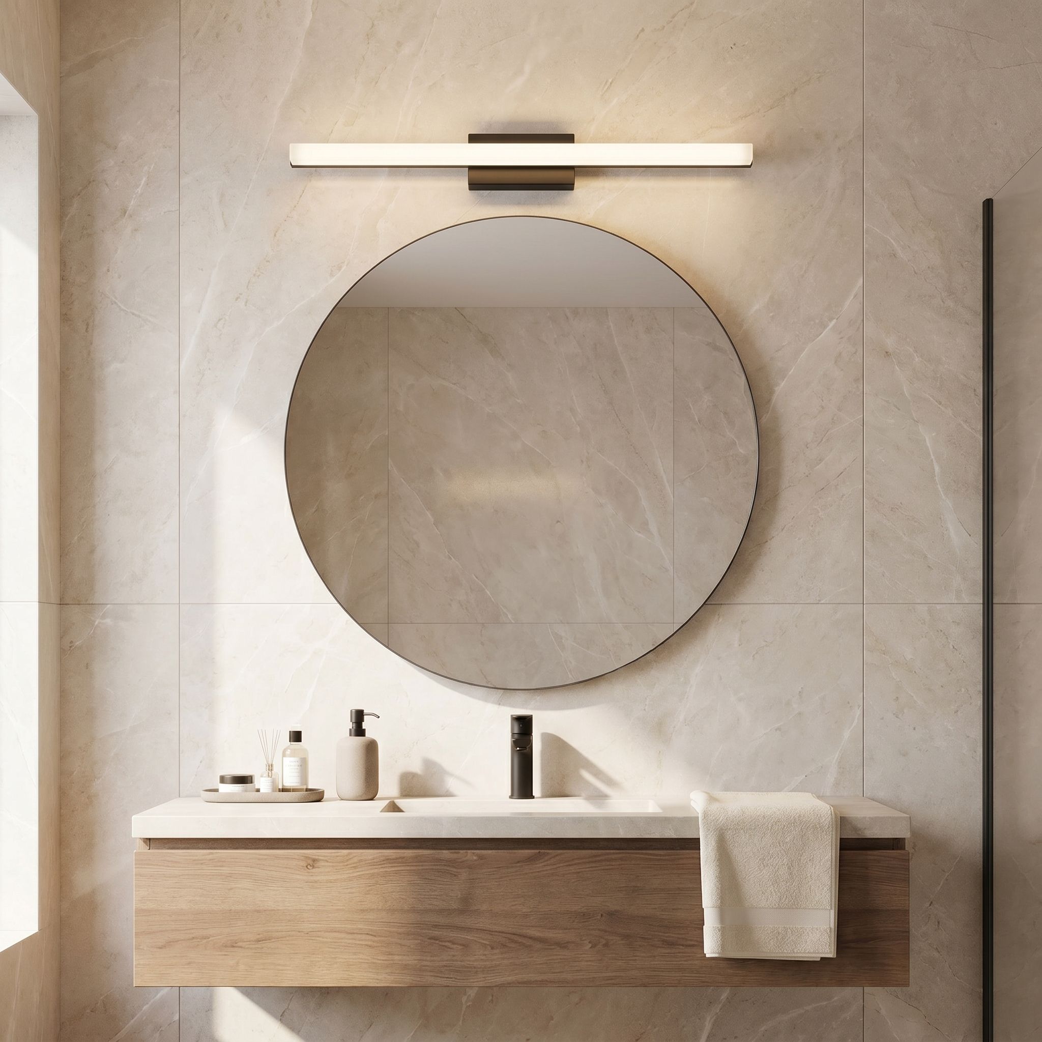 Toolight, LED nástenné svietidlo, 60cm, 9W, 4000K, 1000lm, APP1855-1W, čierna matná, OSW-66361