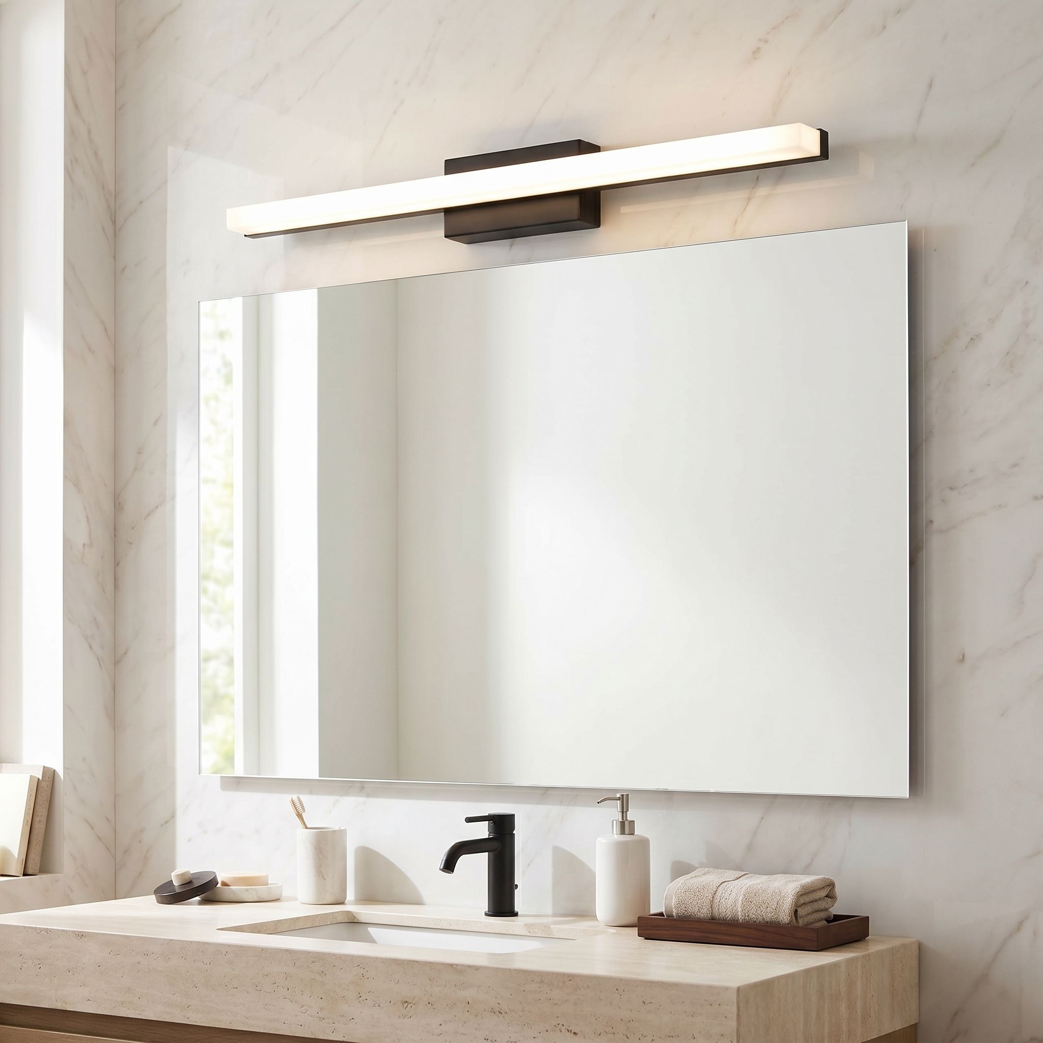 Toolight, LED nástenné svietidlo, 60cm, 9W, 4000K, 1000lm, APP1855-1W, čierna matná, OSW-66361