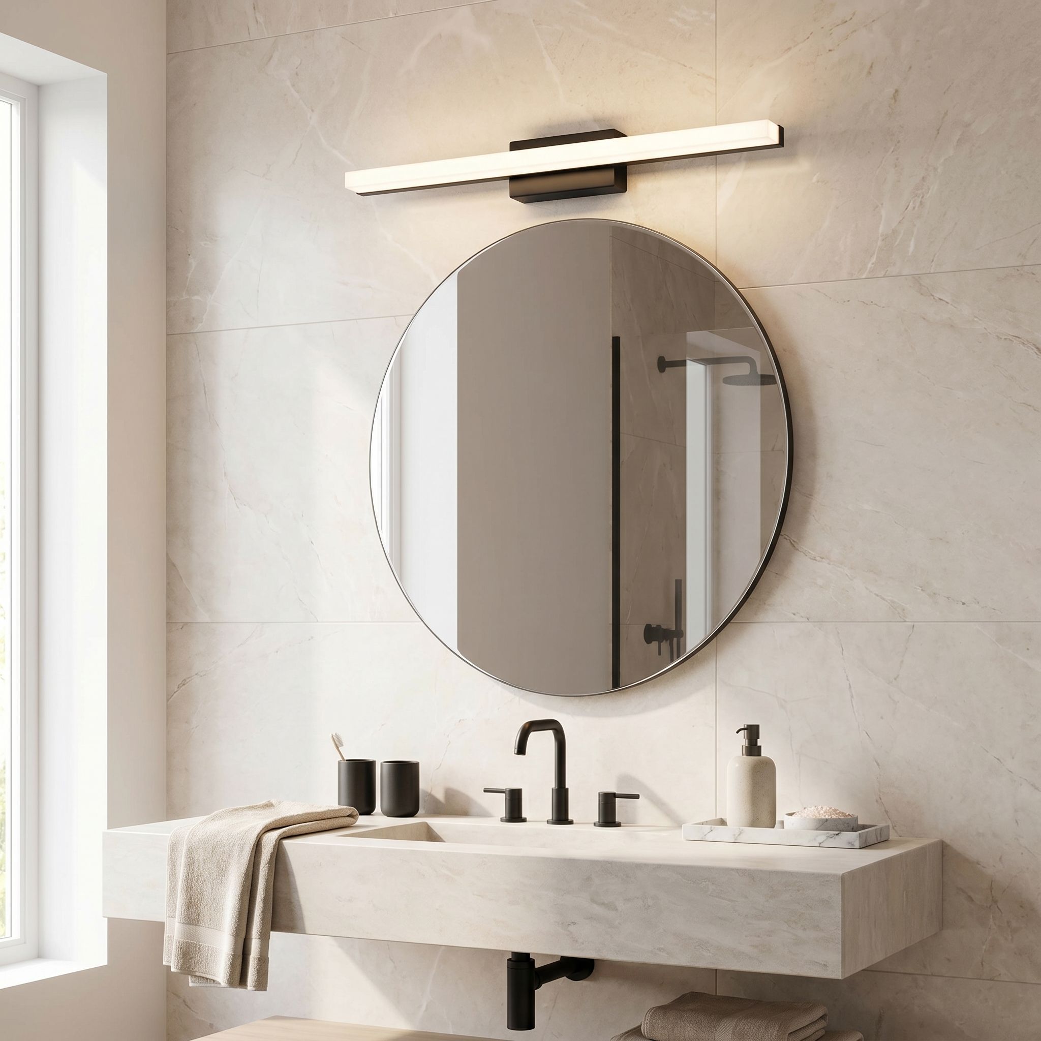 Toolight, LED nástenné svietidlo, 60cm, 9W, 4000K, 1000lm, APP1855-1W, čierna matná, OSW-66361