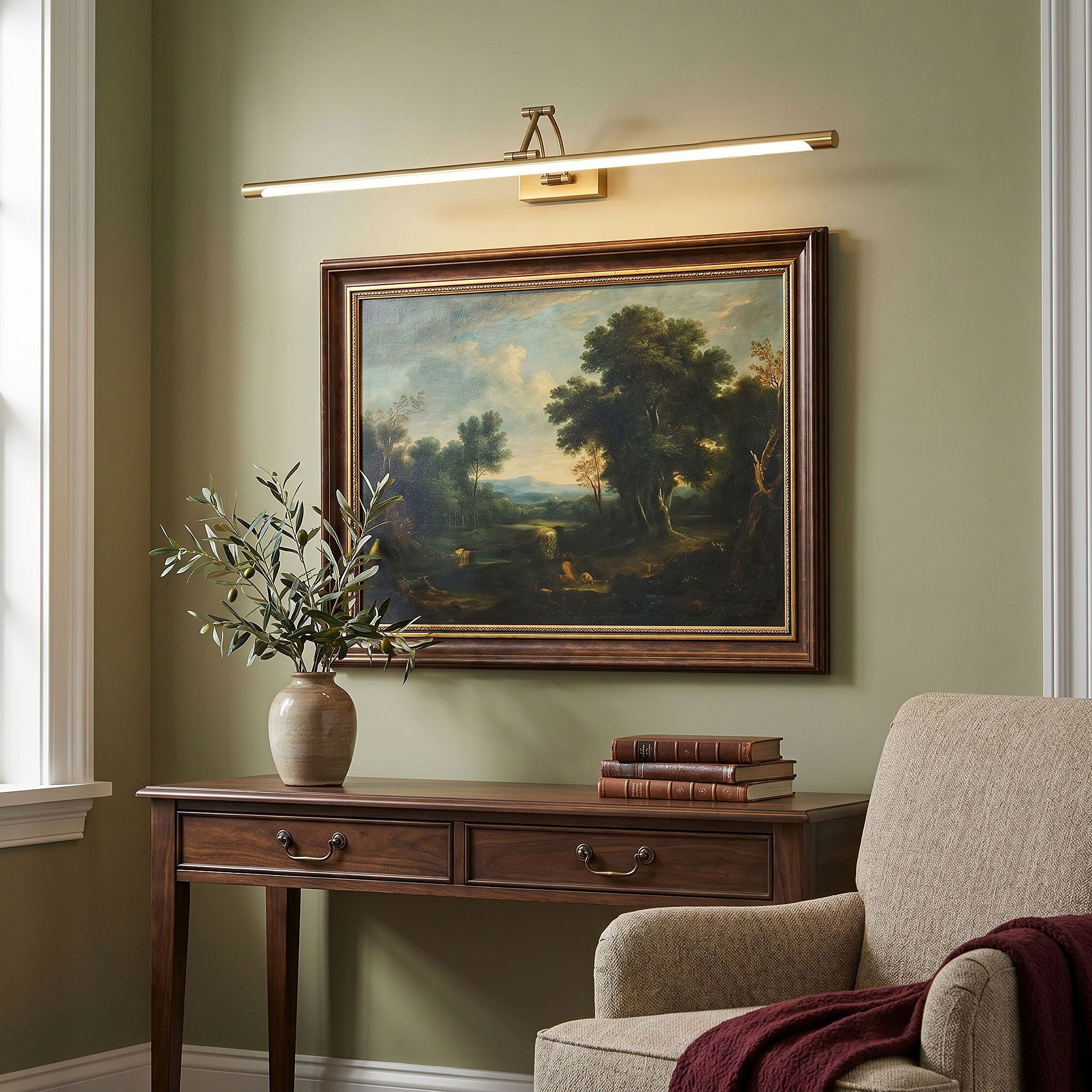 Toolight, LED nástenné svietidlo, 80cm, 16W, 4000K, 1500lm, SWE024-1W, zlatá matná, OSW-20123