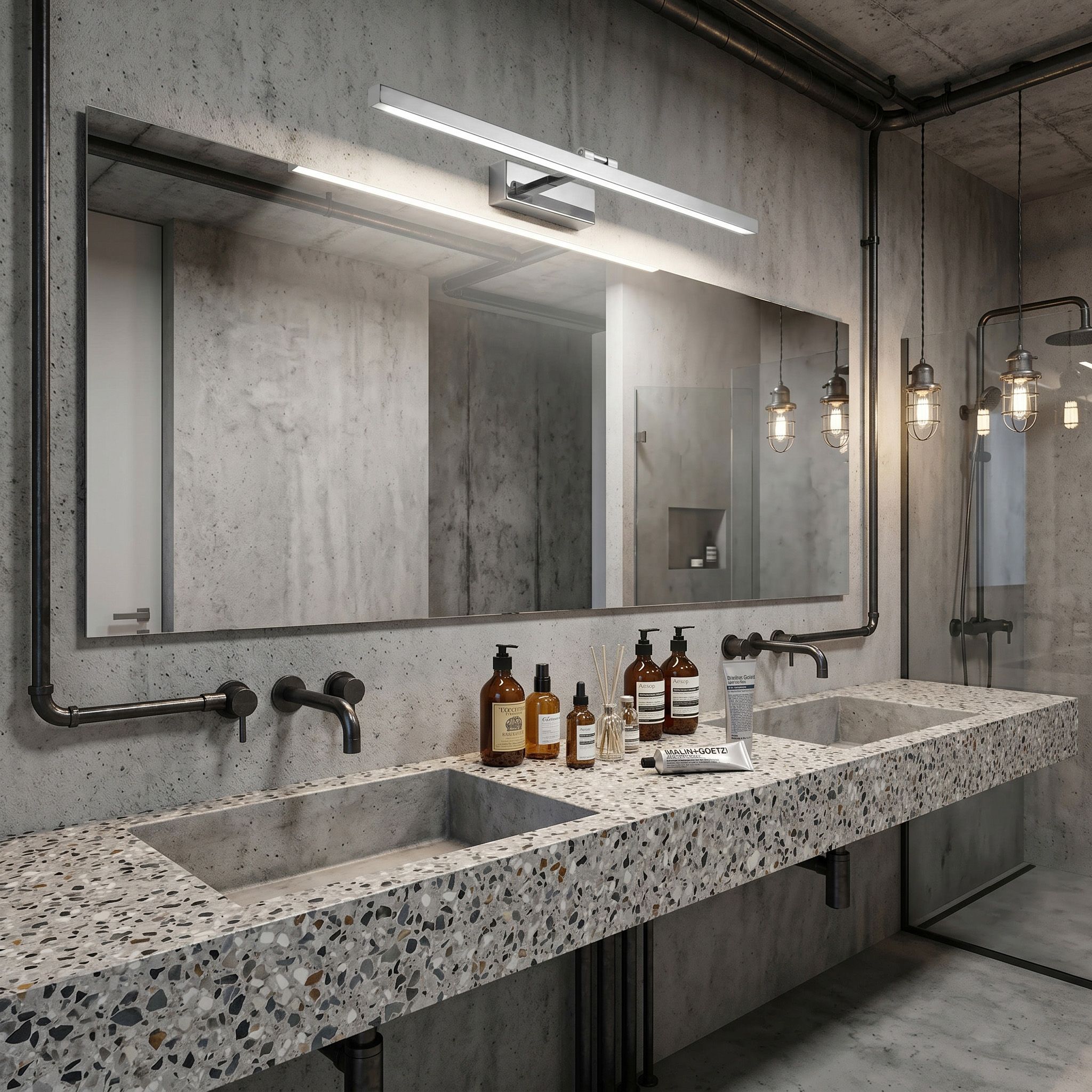 Toolight, LED nástenné svietidlo, 80cm, 13W, 4000K, 1000lm, APP1859-1W, chrómová, OSW-66012