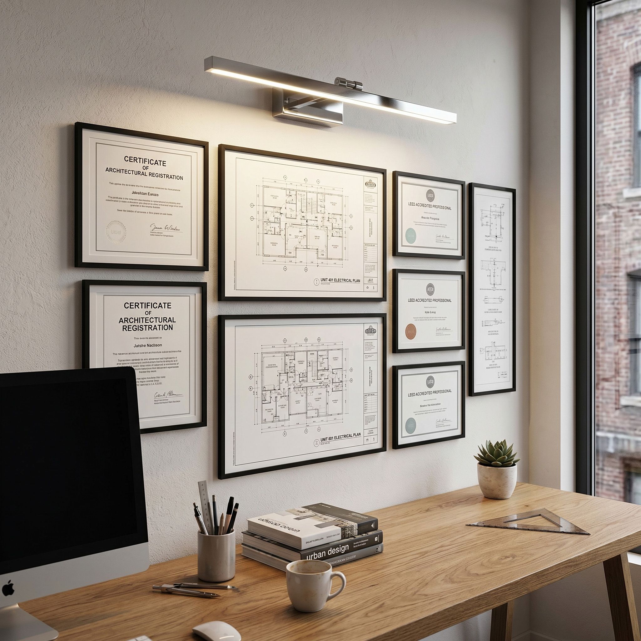 Toolight, LED nástenné svietidlo, 80cm, 13W, 4000K, 1000lm, APP1859-1W, chrómová, OSW-66012