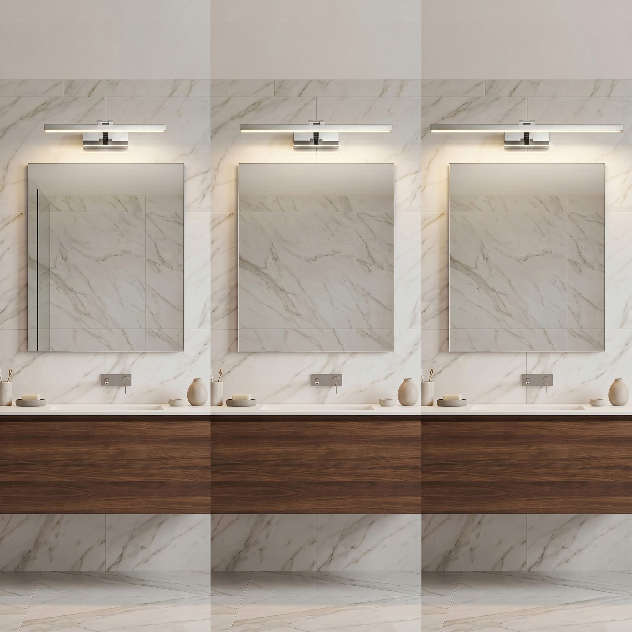 Toolight, LED nástenné svietidlo, 80cm, 13W, 4000K, 1000lm, APP1859-1W, chrómová, OSW-66012
