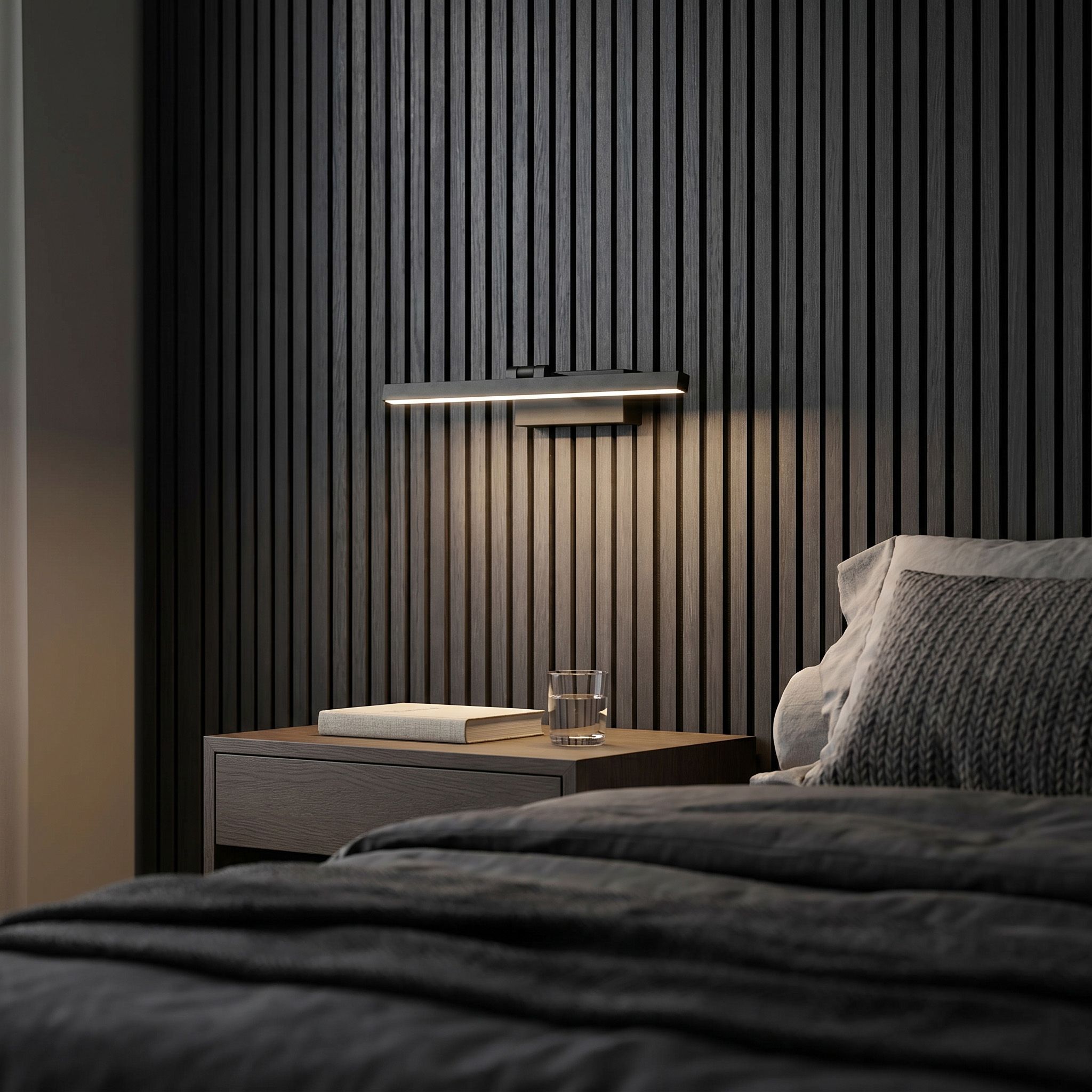 Toolight, LED nástenné svietidlo, 40cm, 6W, 4000K, 500lm, APP1866-1W, čierna matná, OSW-66022