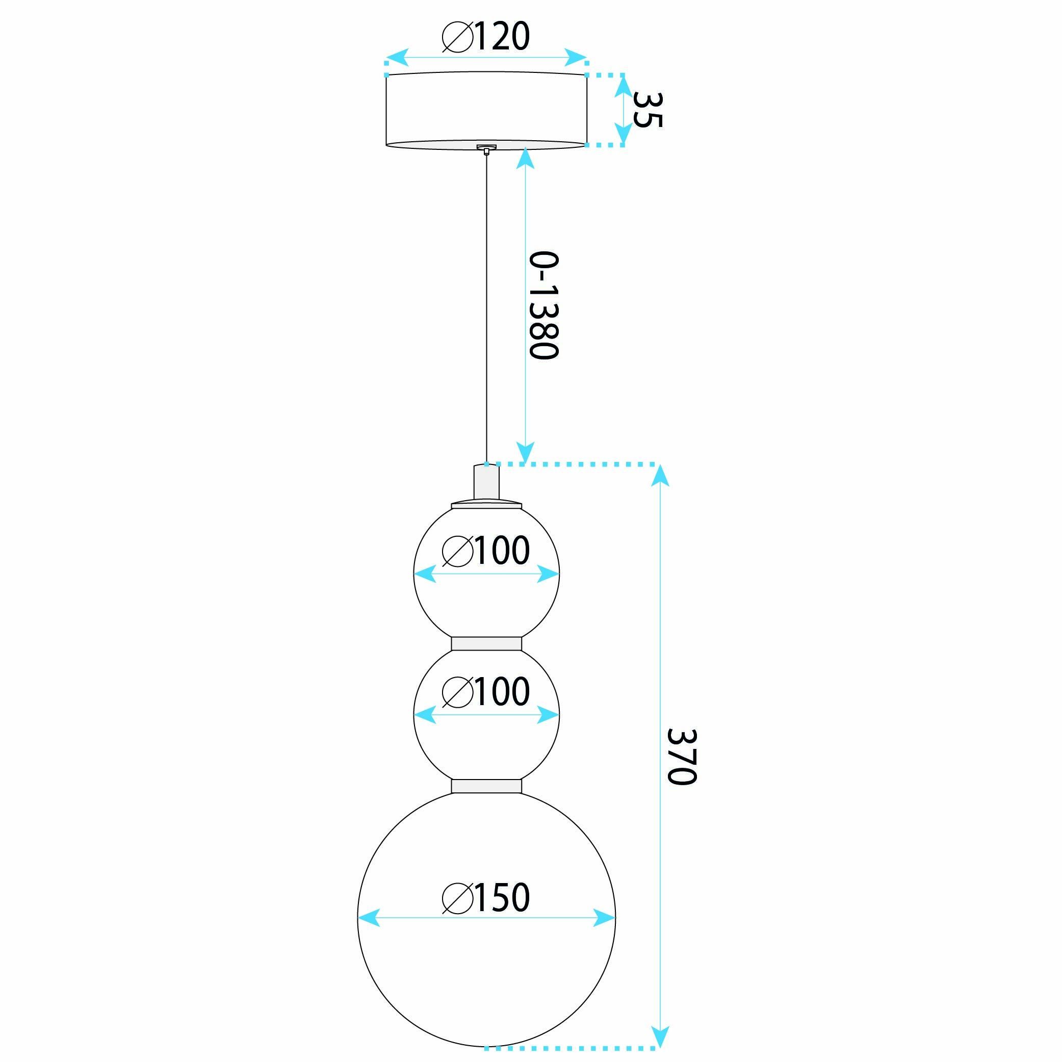 Toolight, LED závesné svietidlo, 15cm, 14W, 3000K, 2000lm, LHJ113-3CP, zlatá matná/biela, OSW-03252