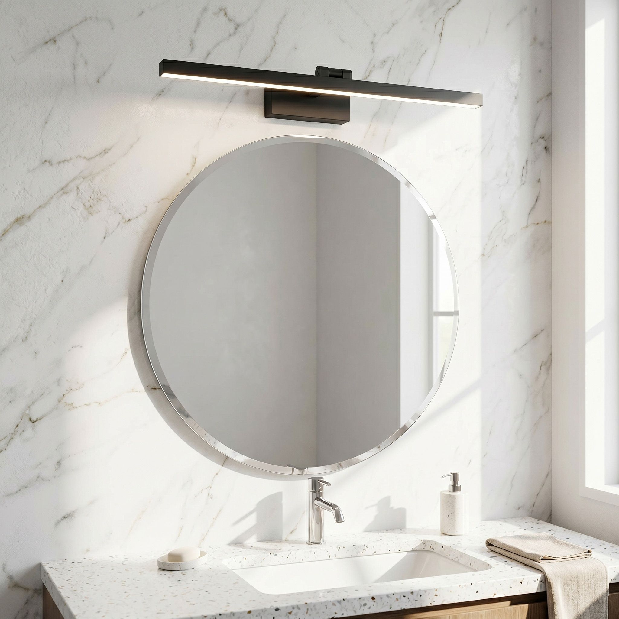 Toolight, LED nástenné svietidlo, 60cm, 9W, 4000K, 500lm, APP1867-1W, čierna matná, OSW-66023