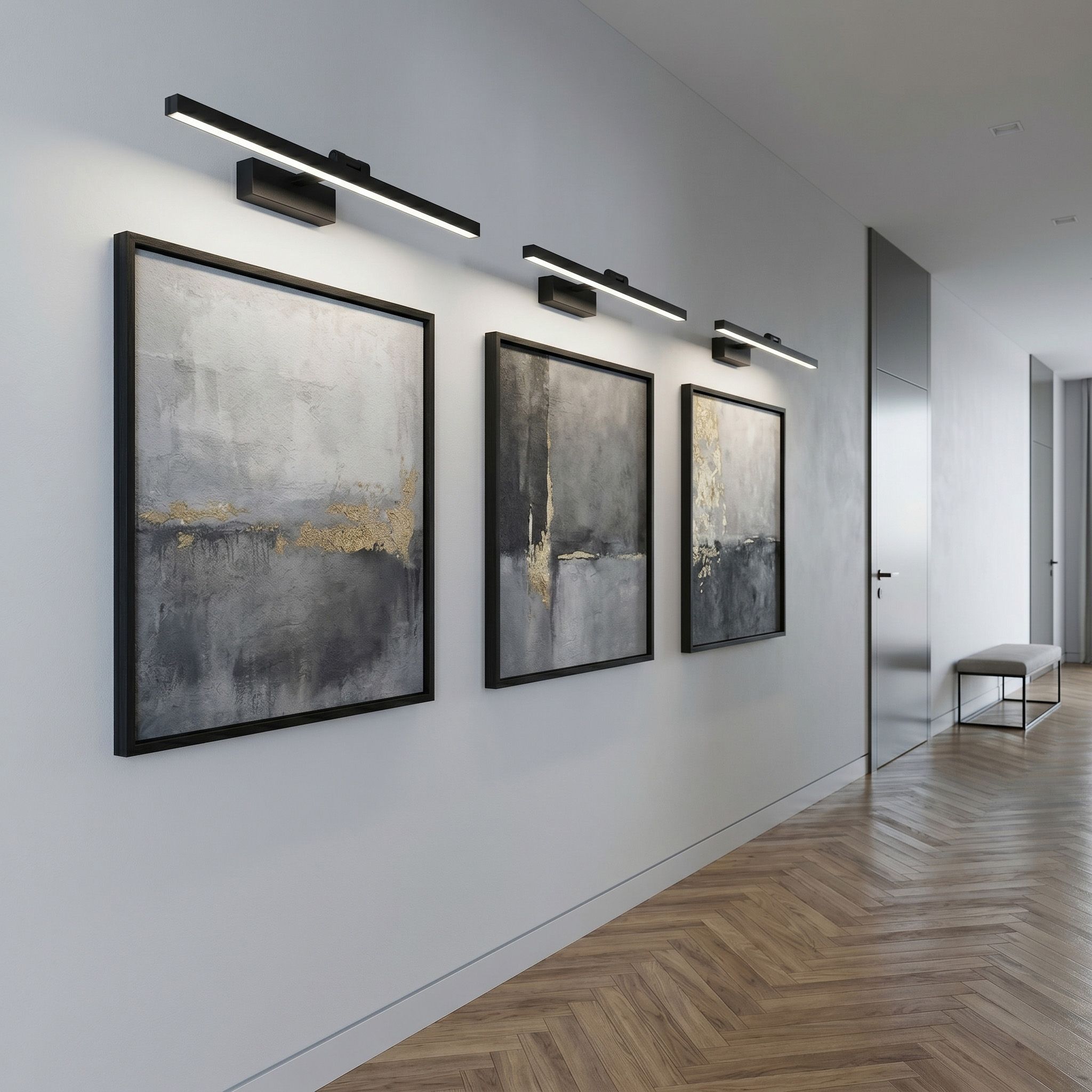 Toolight, LED nástenné svietidlo, 60cm, 9W, 4000K, 500lm, APP1867-1W, čierna matná, OSW-66023
