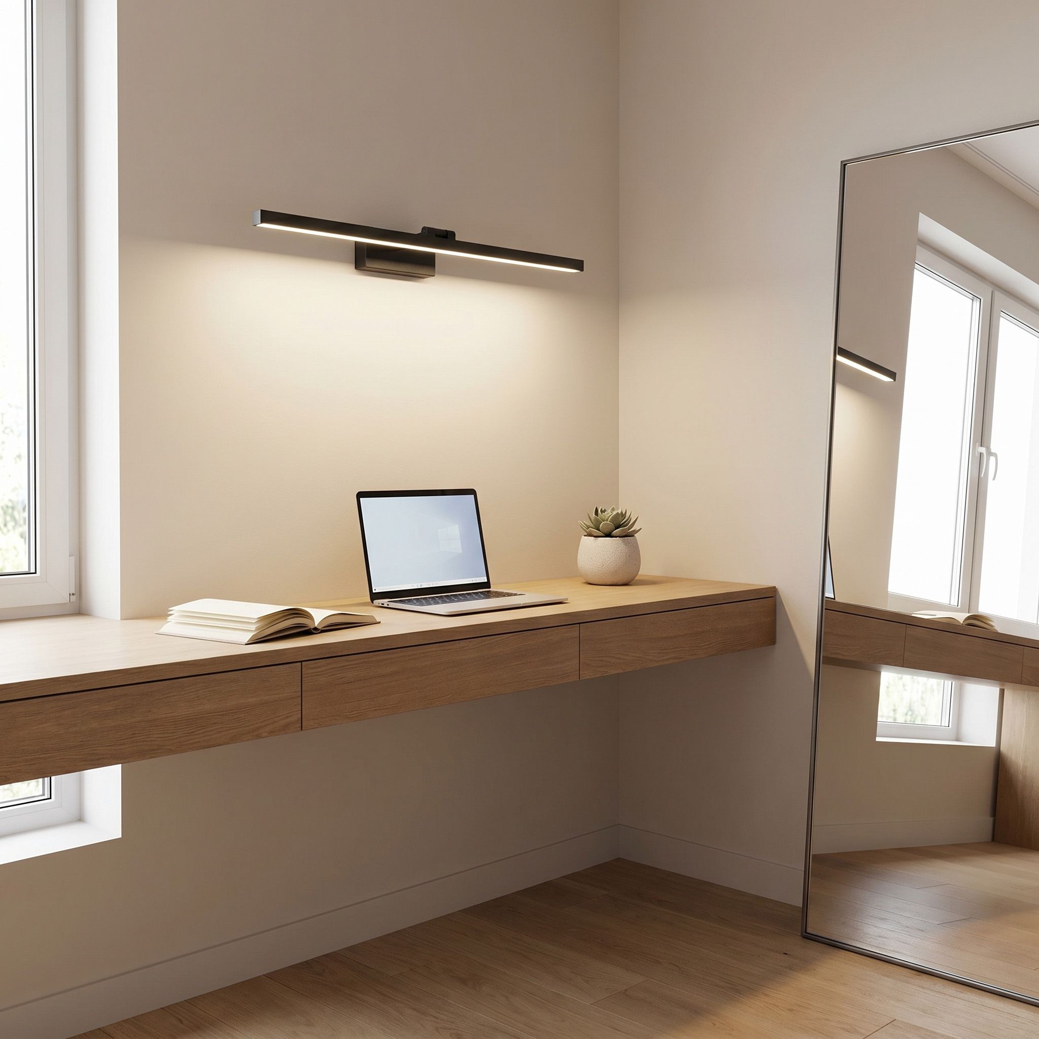 Toolight, LED nástenné svietidlo, 80cm, 13W, 4000K, 500lm, APP1868-1W, čierna matná, OSW-66024