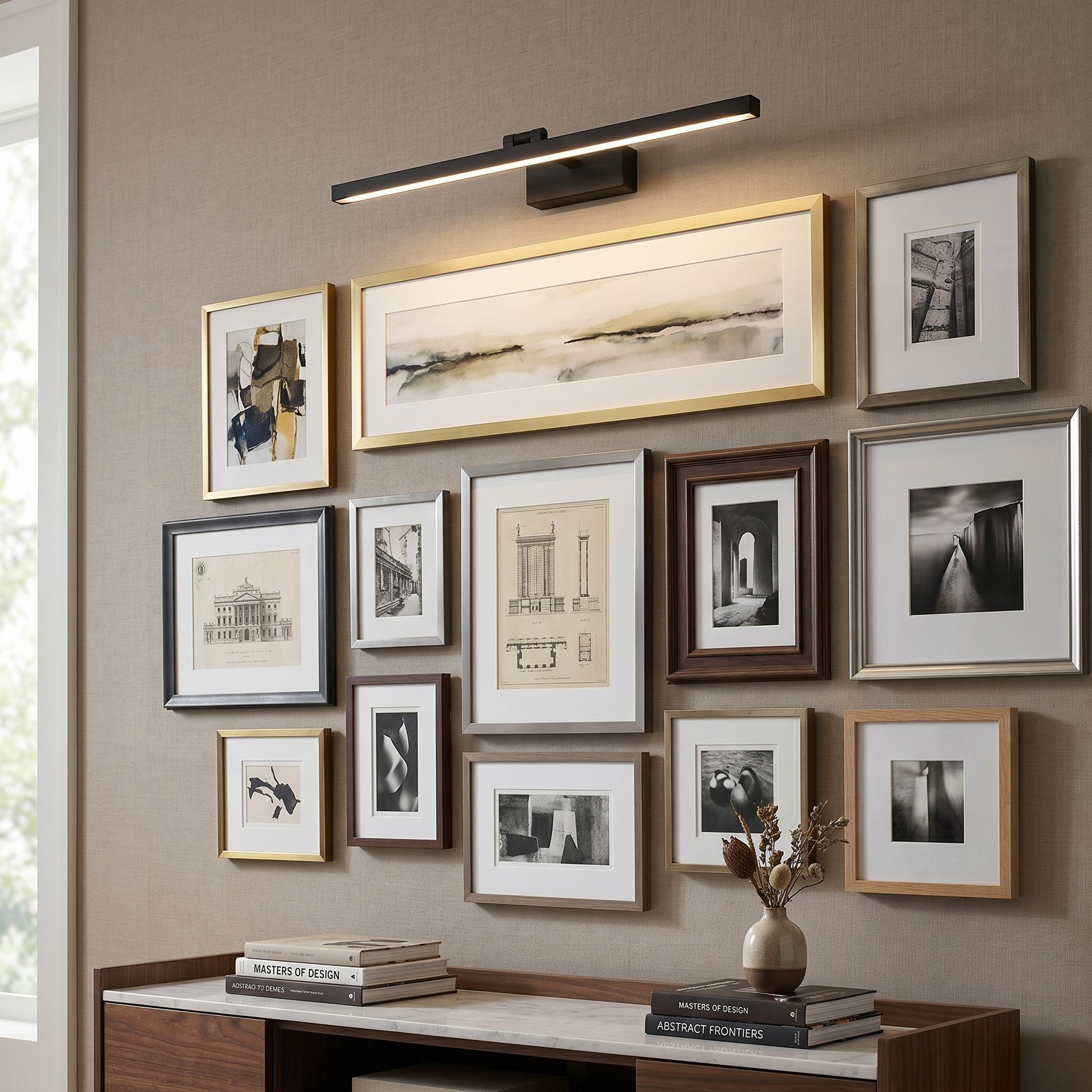Toolight, LED nástenné svietidlo, 80cm, 13W, 4000K, 500lm, APP1868-1W, čierna matná, OSW-66024