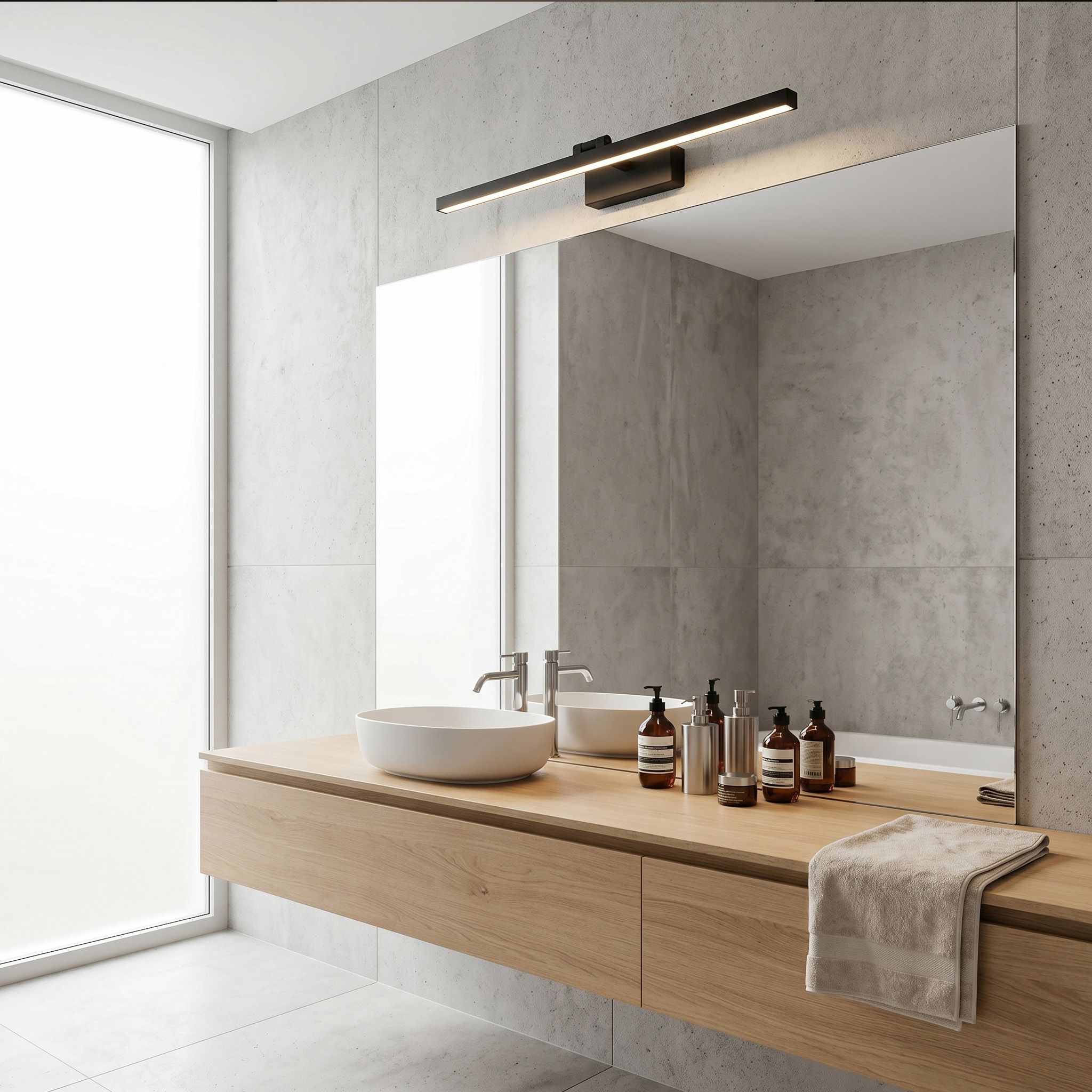 Toolight, LED nástenné svietidlo, 80cm, 13W, 4000K, 500lm, APP1868-1W, čierna matná, OSW-66024