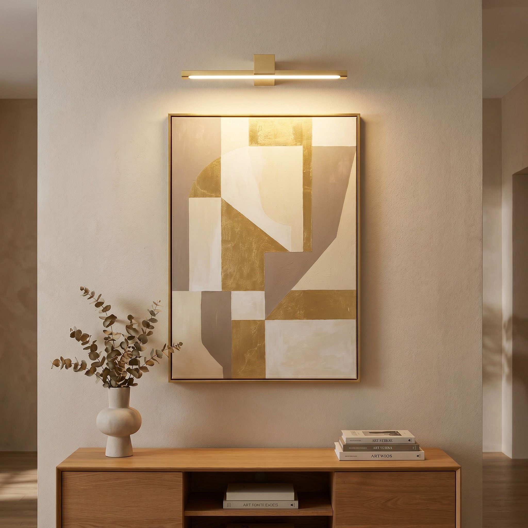 Toolight, LED nástenné svietidlo, 40cm, 8W, 4000K, 1000lm, SWE043-1W, zlatá lesklá, OSW-20143