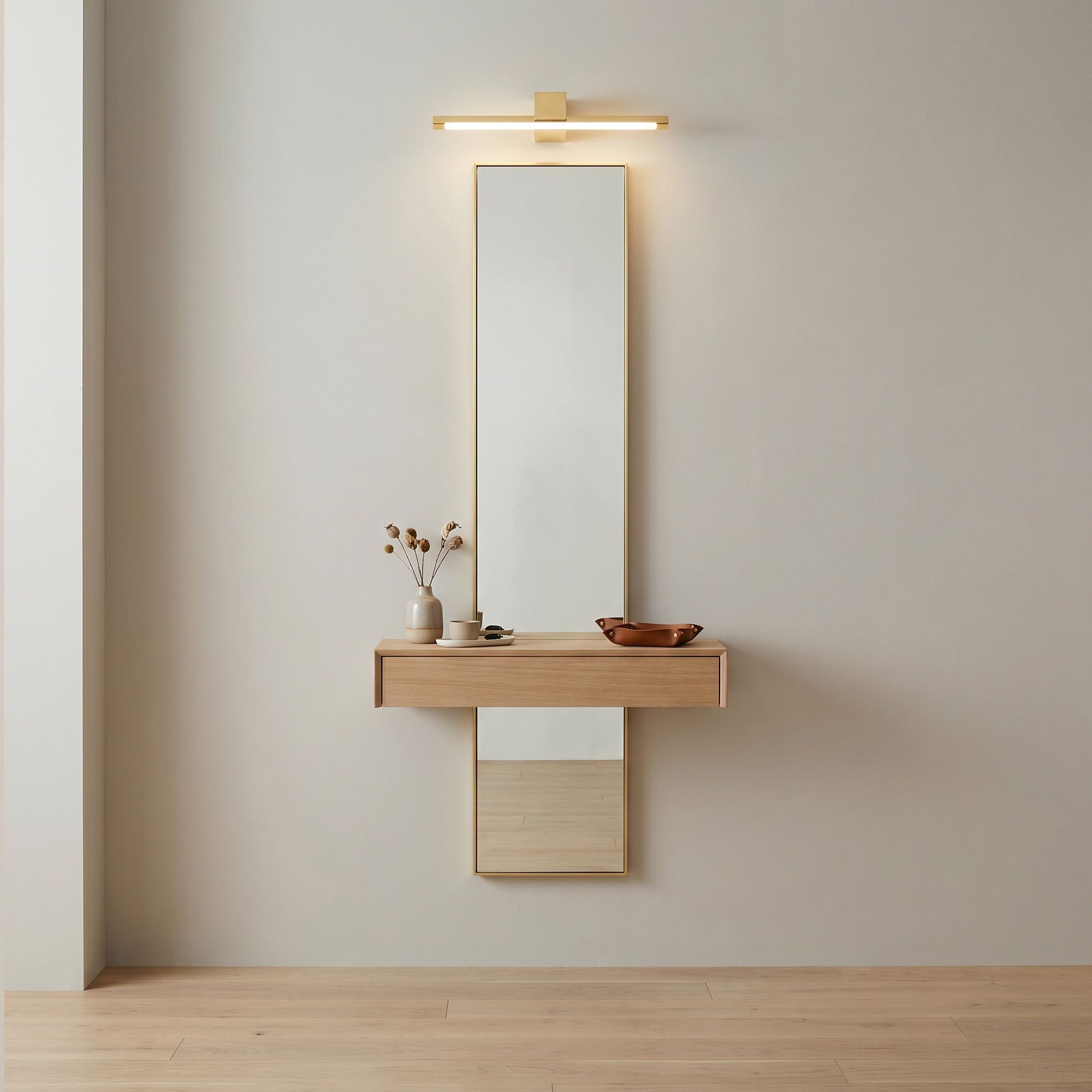Toolight, LED nástenné svietidlo, 40cm, 8W, 4000K, 1000lm, SWE043-1W, zlatá lesklá, OSW-20143