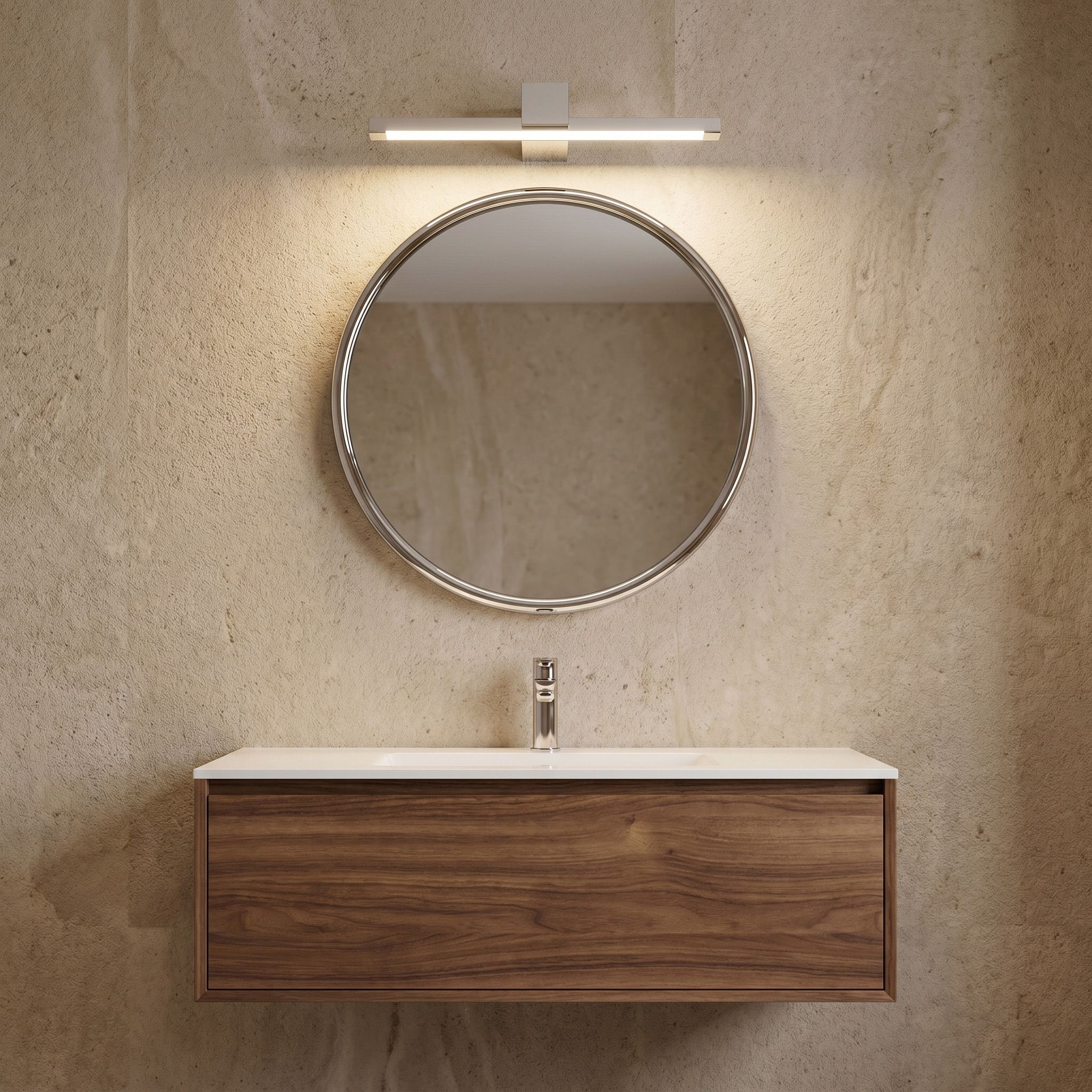 Toolight, LED nástenné svietidlo, 40cm, 8W, 4000K, 1000lm, SWE040-1W, chrómová, OSW-20140