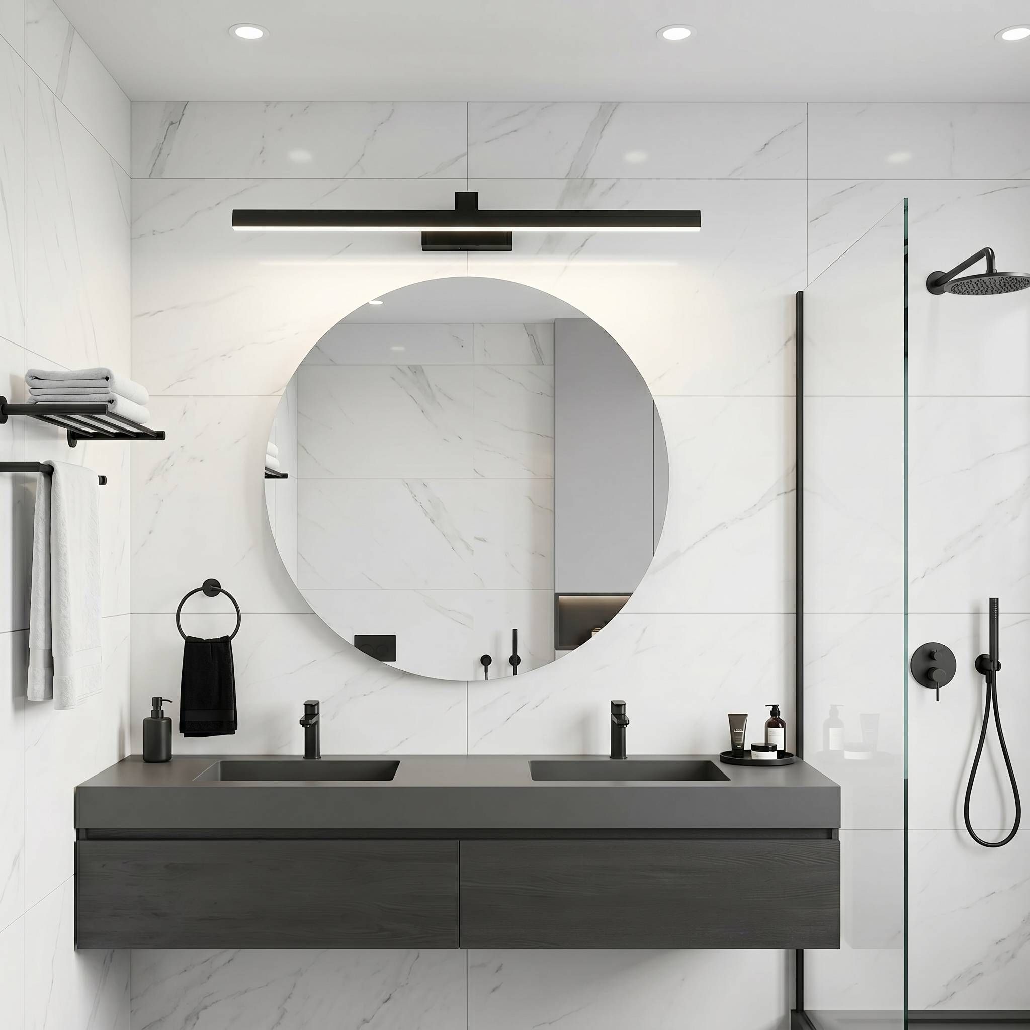 Toolight, LED nástenné svietidlo, 73cm, 14W, 4000K, 1500lm, SWE012-1W, čierna matná, OSW-20111