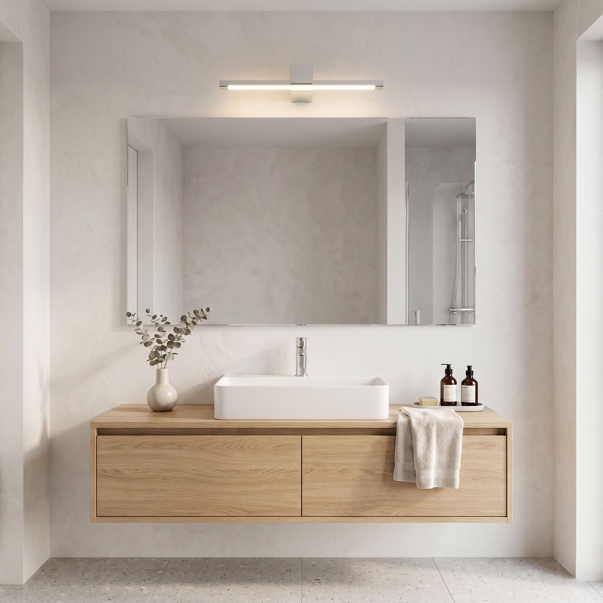 Toolight, LED nástenné svietidlo, 60cm, 12W, 4000K, 1000lm, SWE041-1W, chrómová, OSW-20141