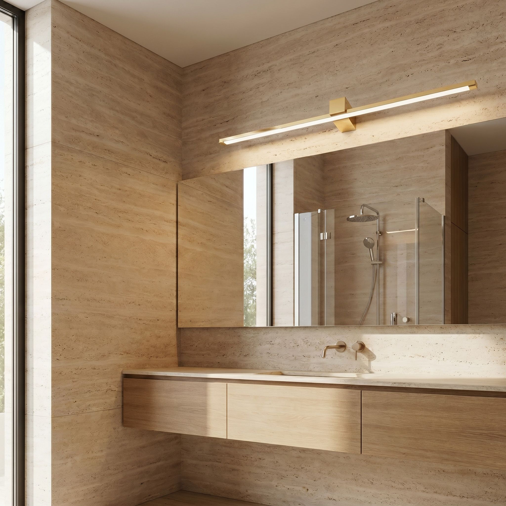 Toolight, LED nástenné svietidlo, 80cm, 16W, 4000K, 1500lm, SWE045-1W, zlatá lesklá, OSW-20145