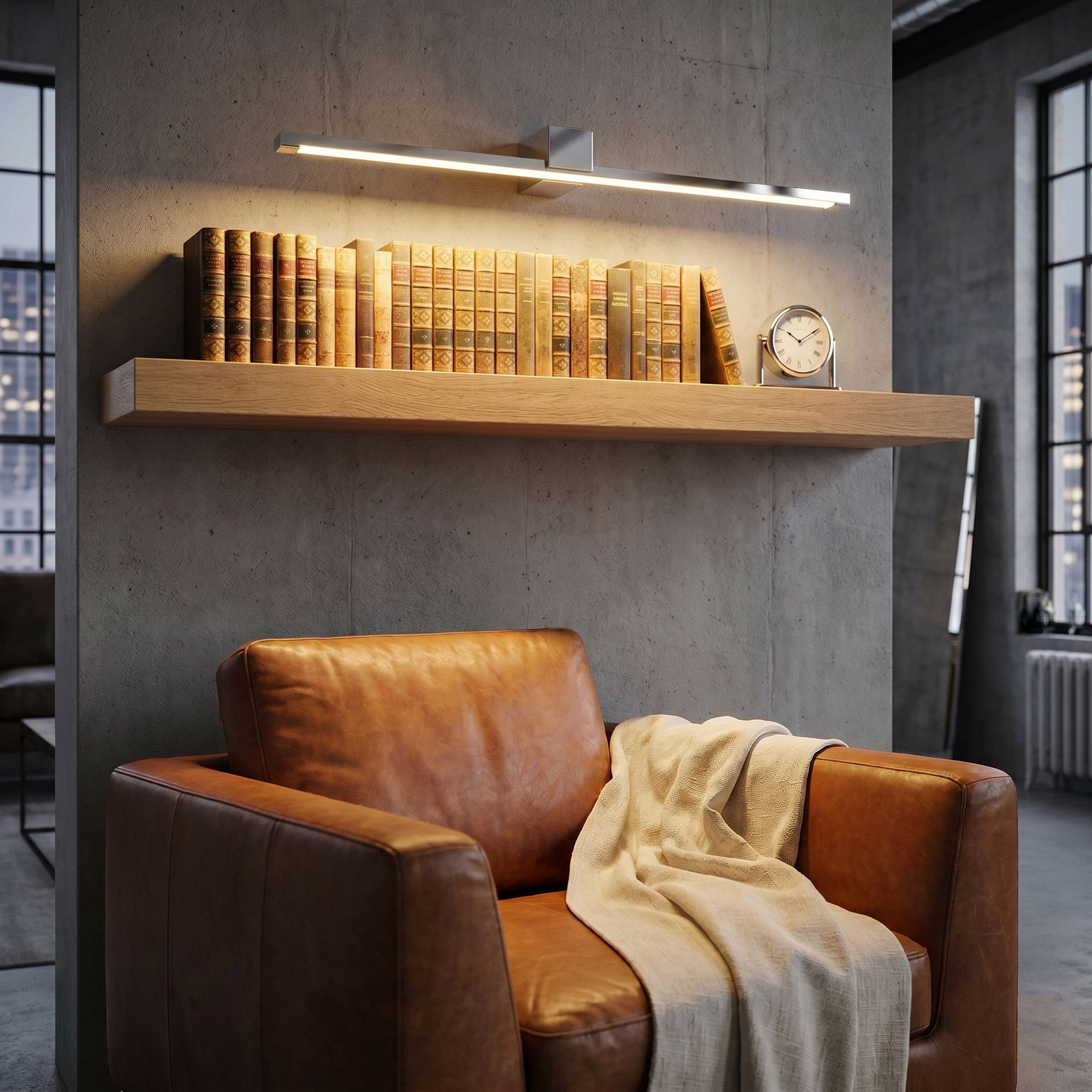 Toolight, LED nástenné svietidlo, 80cm, 16W, 4000K, 1500lm, SWE042-1W, chrómová, OSW-20142