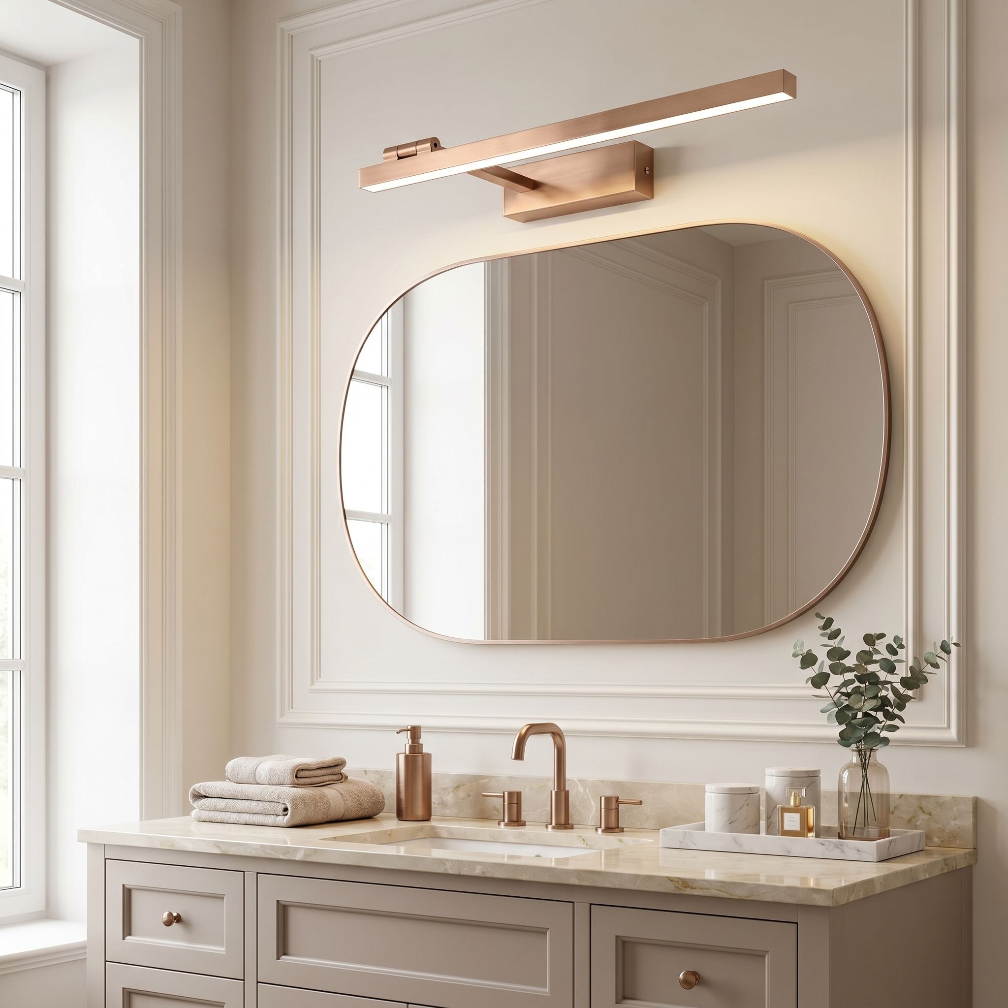 Toolight, LED nástenné svietidlo, 60cm, 12W, 4000K, 1500lm, SWE038-1W, medená matná, OSW-20138