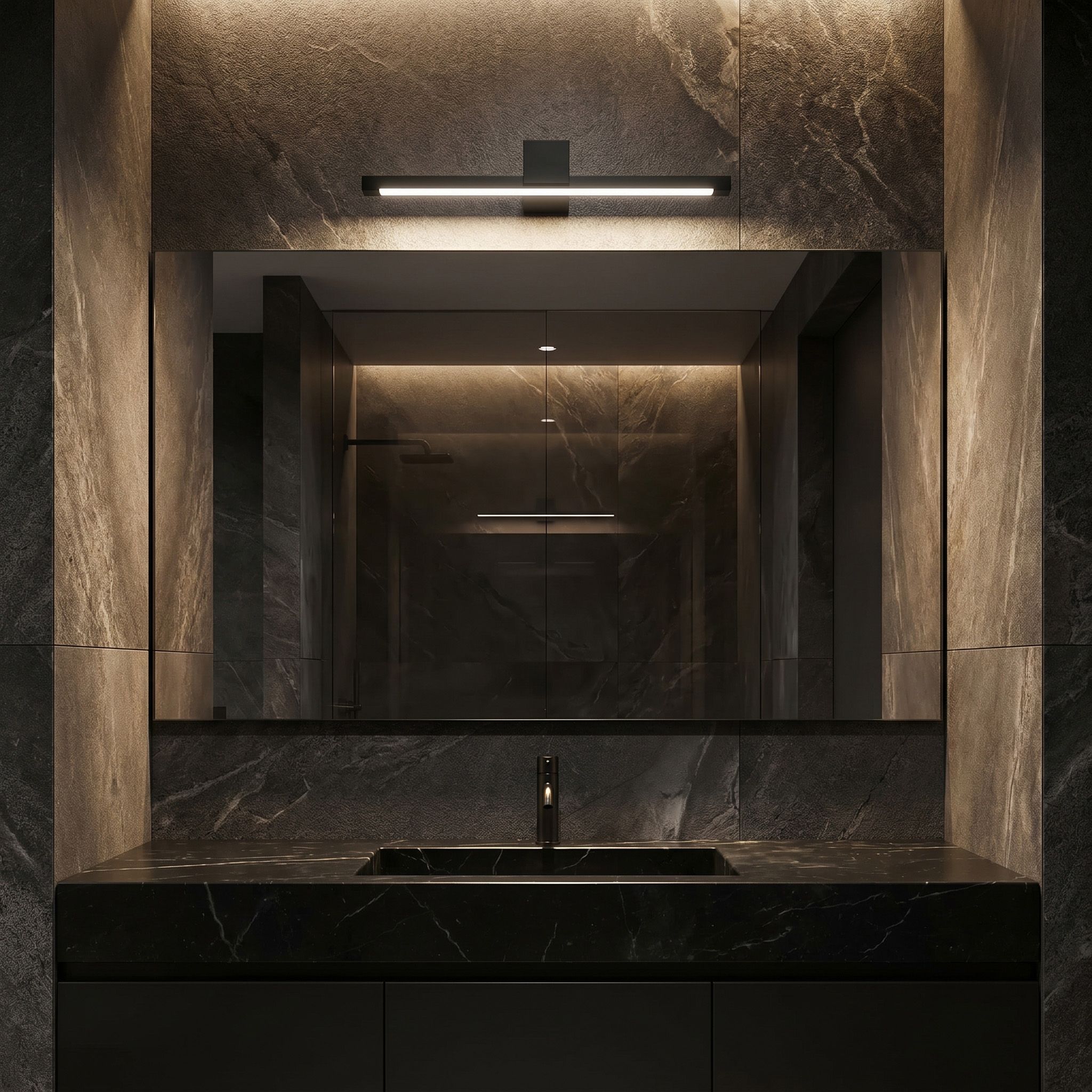 Toolight, LED nástenné svietidlo, 40cm, 8W, 4000K, 1000lm, SWE049-1W, čierna matná, OSW-20149