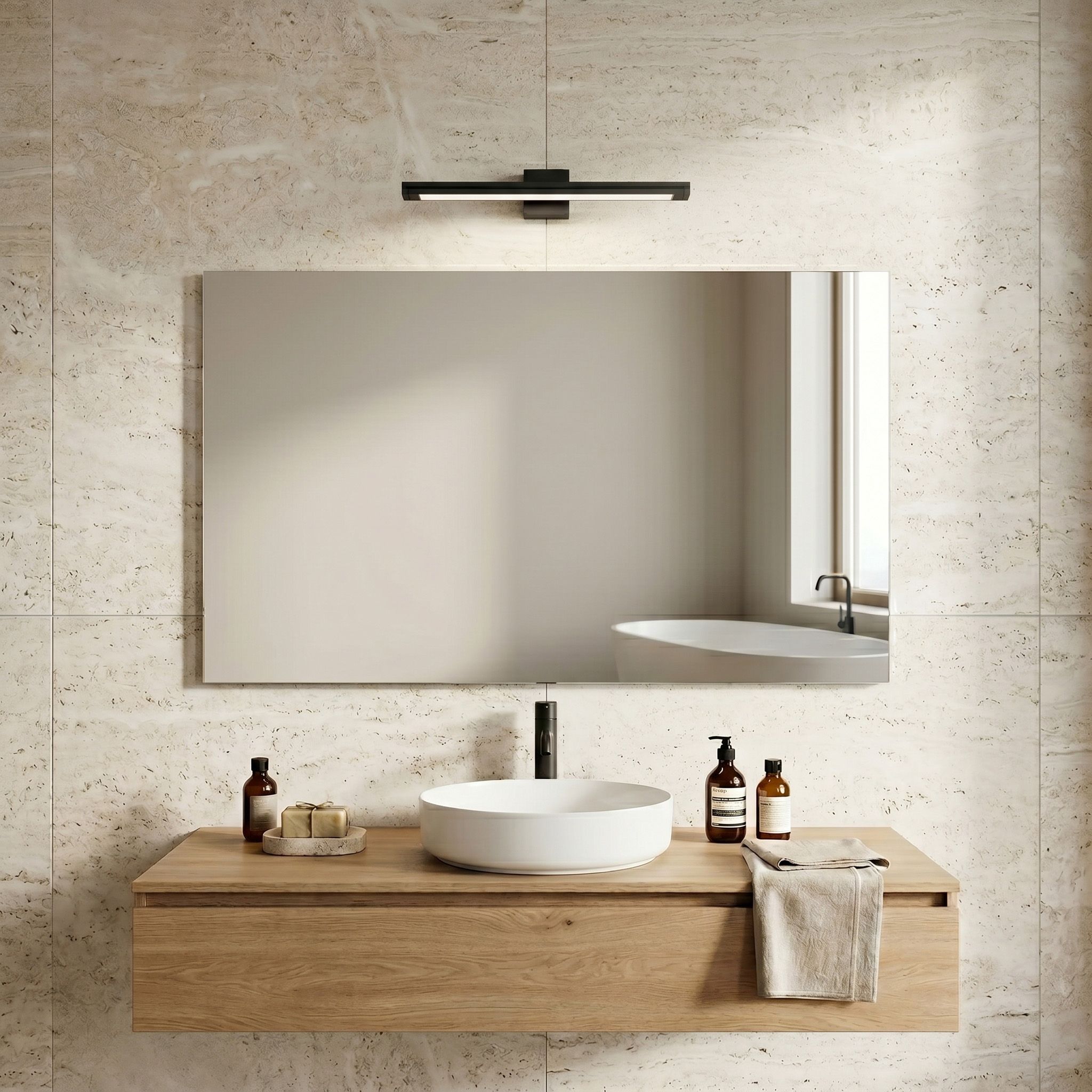 Toolight, LED nástenné svietidlo, 40cm, 8W, 4000K, 1000lm, SWE049-1W, čierna matná, OSW-20149