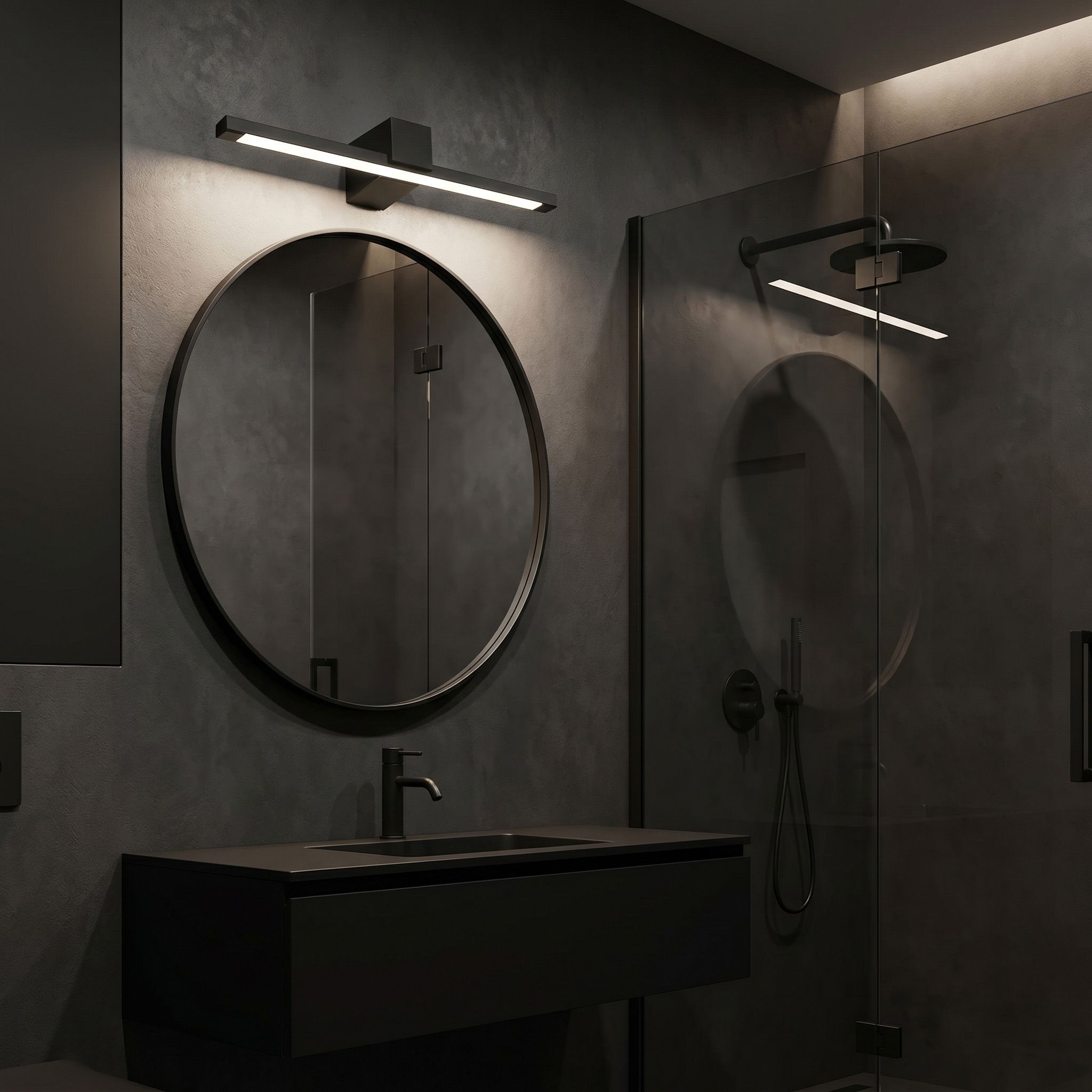 Toolight, LED nástenné svietidlo, 60cm, 12W, 4000K, 1000lm, SWE050-1W, čierna matná, OSW-20150