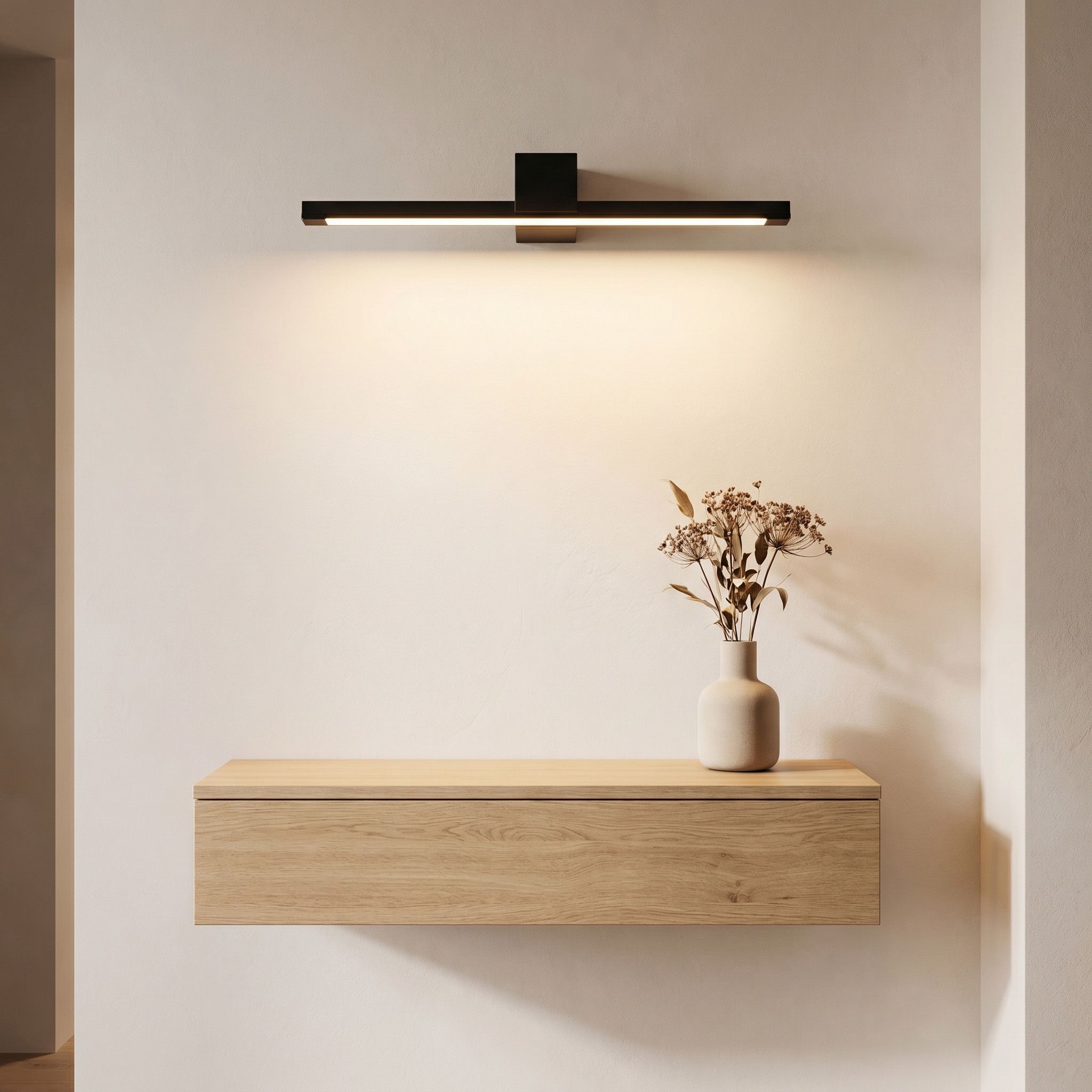 Toolight, LED nástenné svietidlo, 60cm, 12W, 4000K, 1000lm, SWE050-1W, čierna matná, OSW-20150