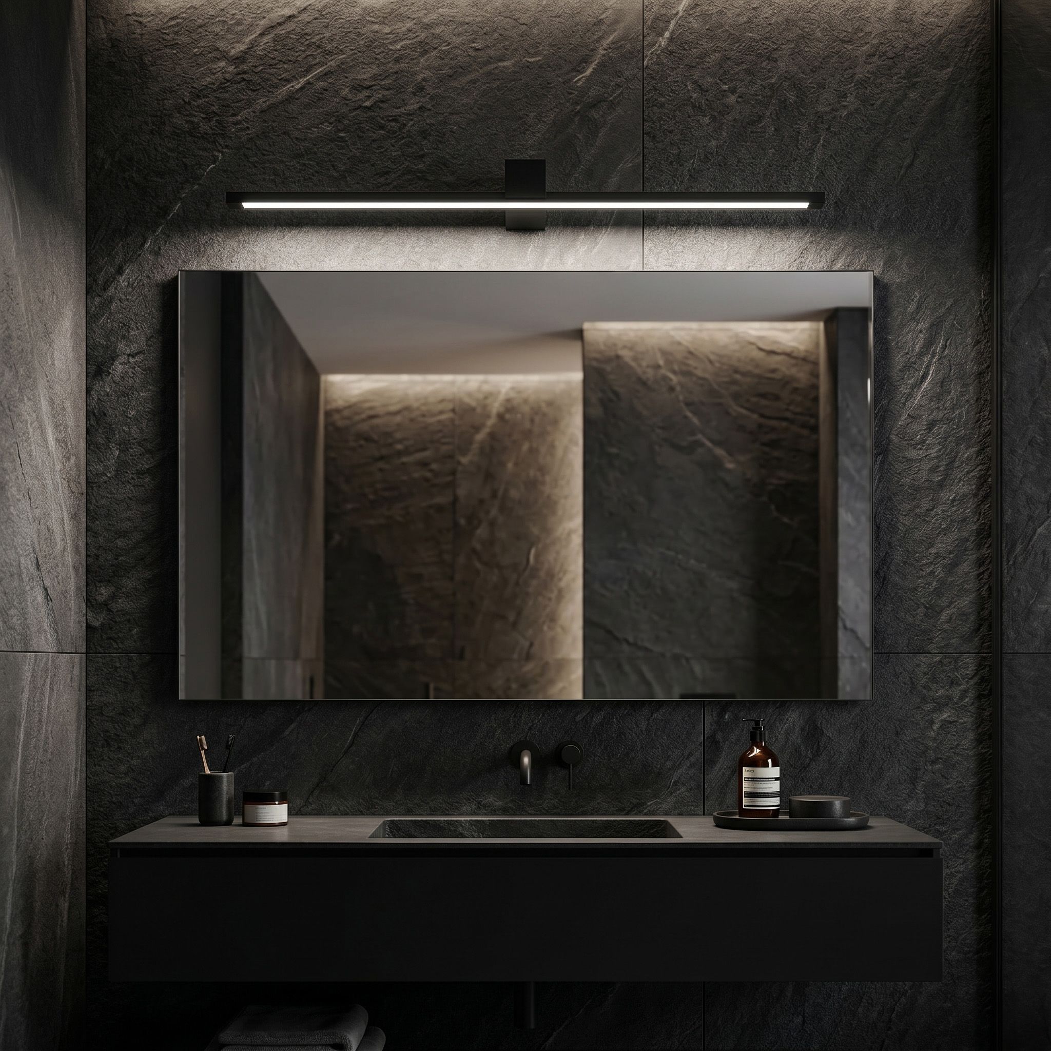 Toolight, LED nástenné svietidlo, 80cm, 16W, 4000K, 1500lm, SWE051-1W, čierna matná, OSW-20151